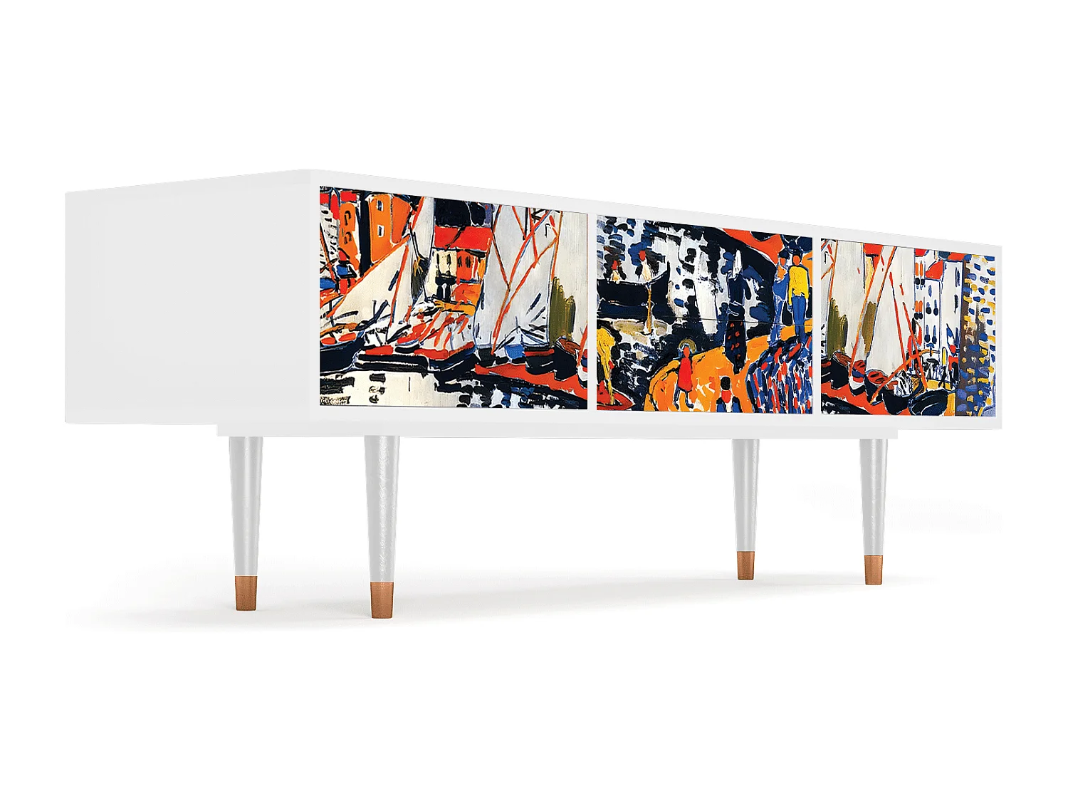 TV-Möbel - 170х59х48 cm - T4 - Le Séchage des voiles , Weiß