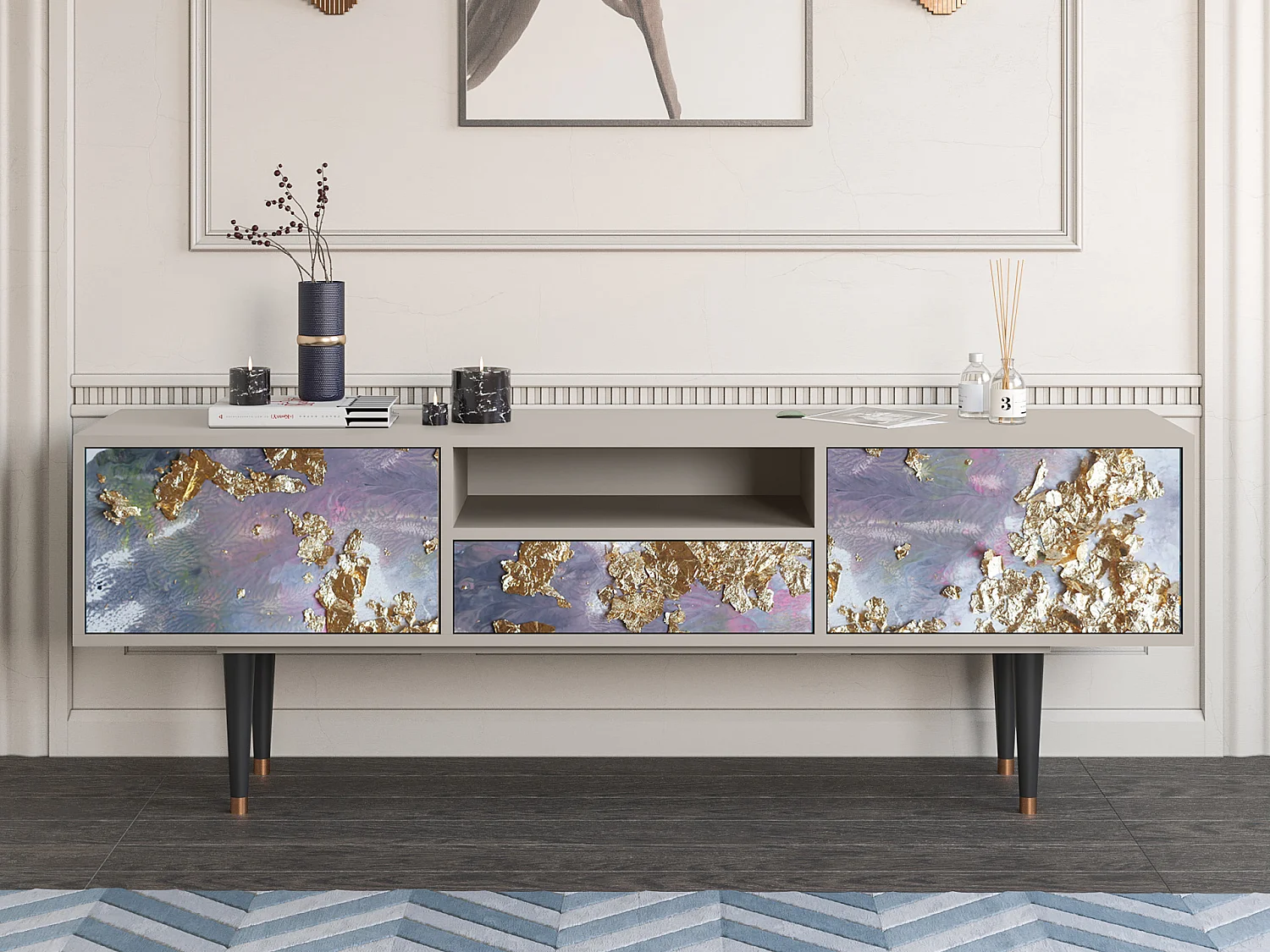 Meuble TV - 170х59х41 cm - T6 - Planet Earth, Sable