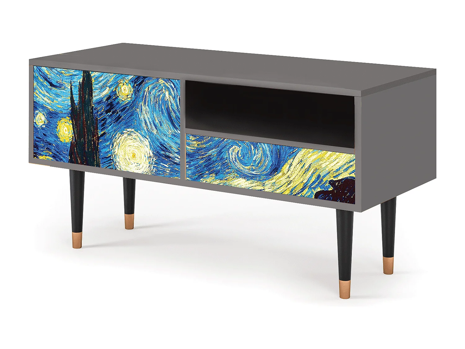 Meuble TV - 115х59х48 cm - T3 - The Starry Night  , Gris