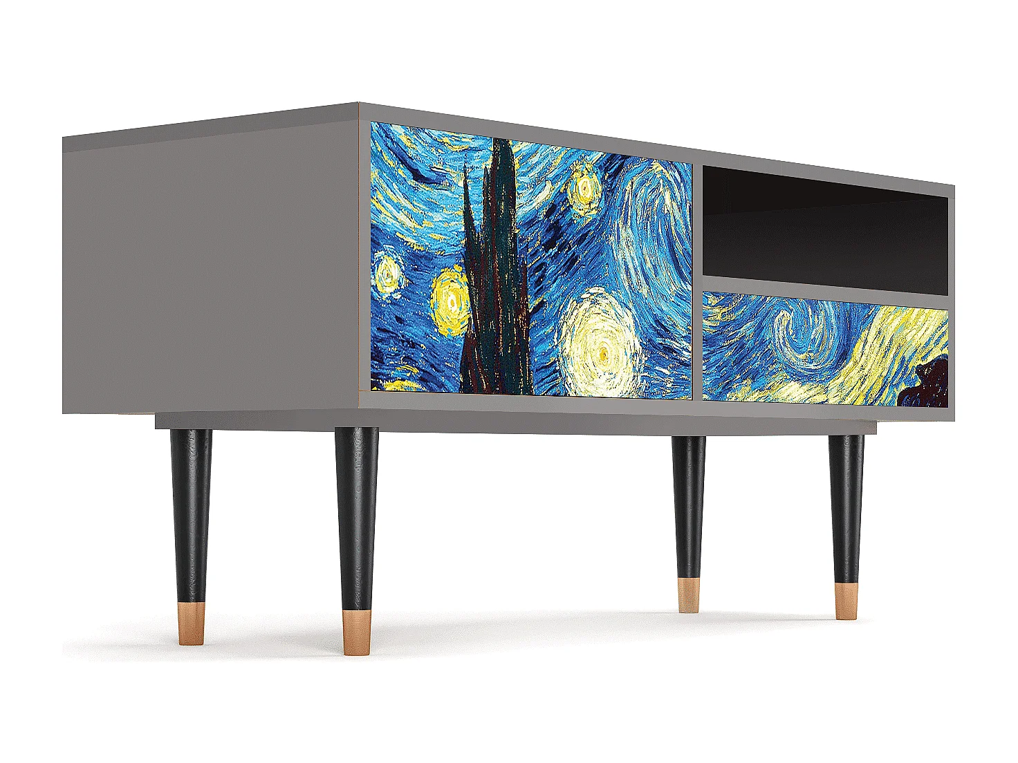 Meuble TV - 115х59х48 cm - T3 - The Starry Night  , Gris