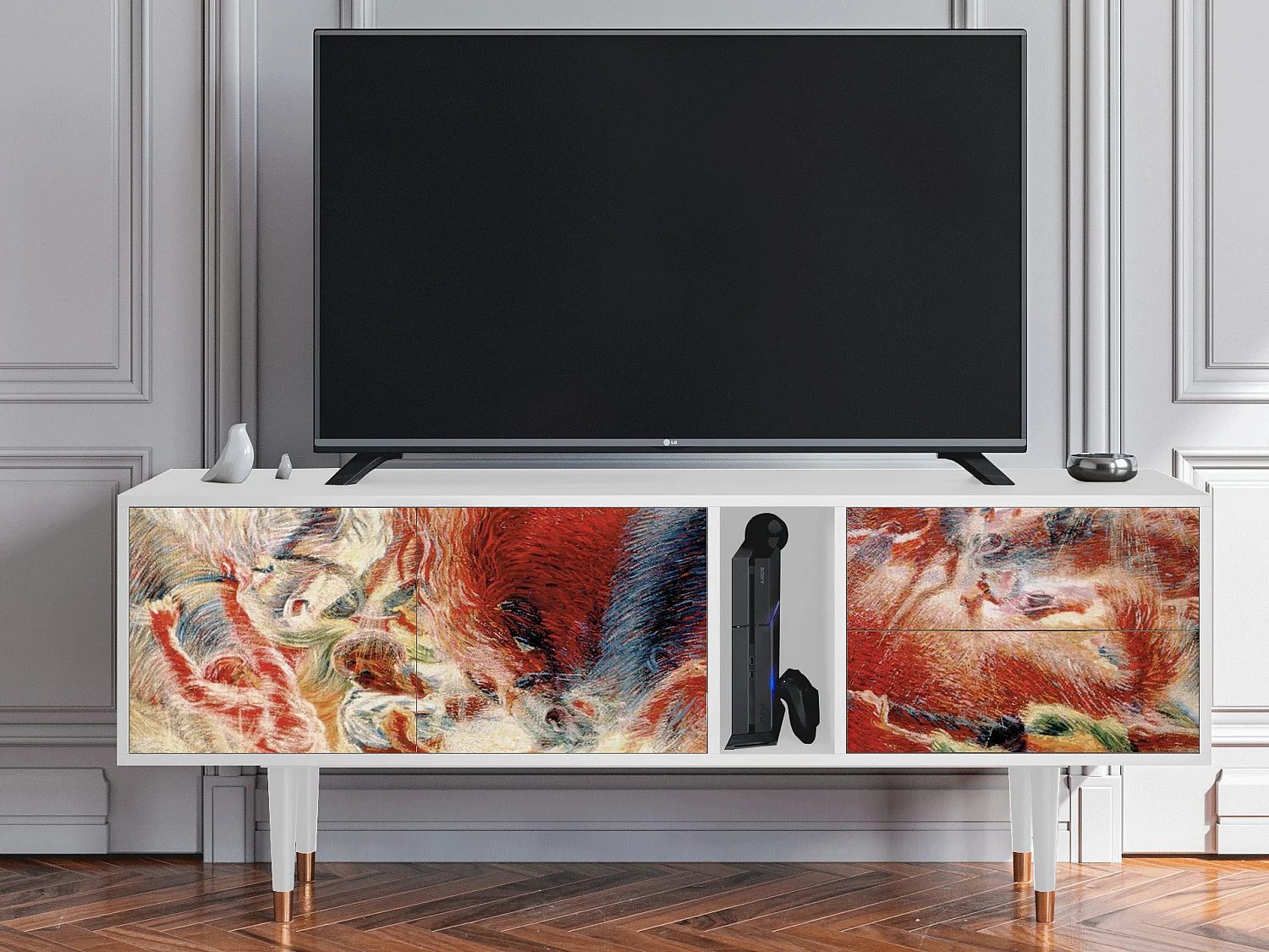 Meuble TV - 170х69х48 cm - T1 - The City Rises, Blanc