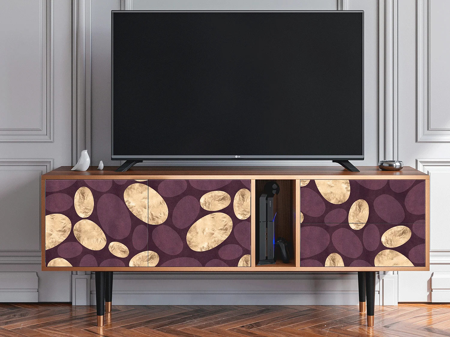 Meuble TV - 170х69х48 cm - T1 - Fine Wine, Noyer