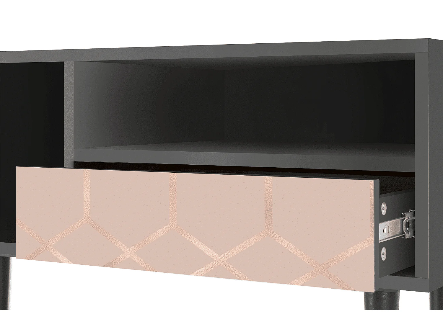 TV-Möbel - 115х59х48 cm - T3 - Rose Honeycomb, Anthrazit