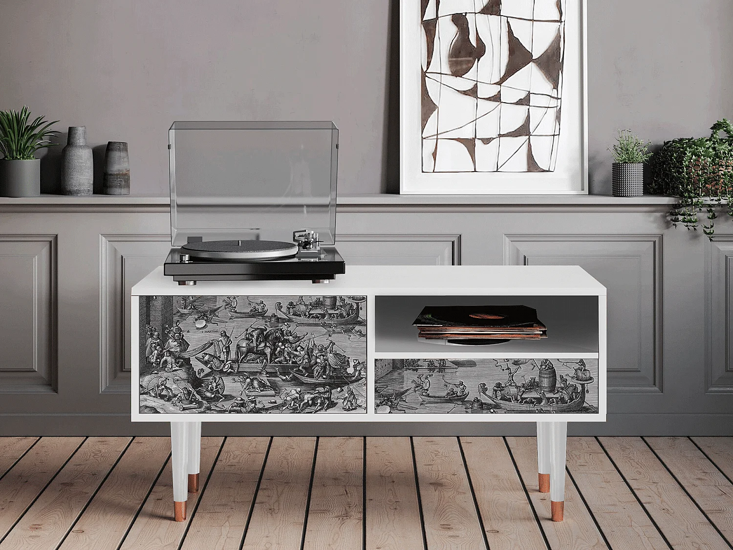 Mobile TV - 115х59х48 cm - T3 - Saint Martin, Bianco