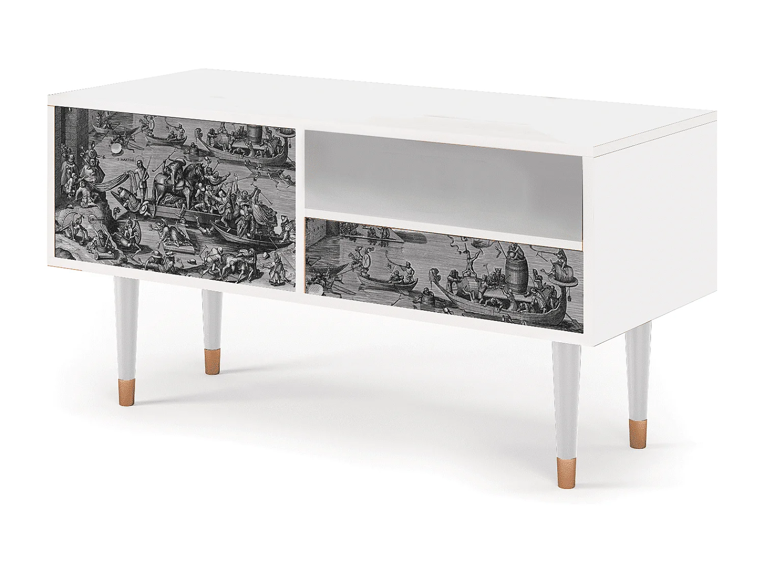 Mobile TV - 115х59х48 cm - T3 - Saint Martin, Bianco