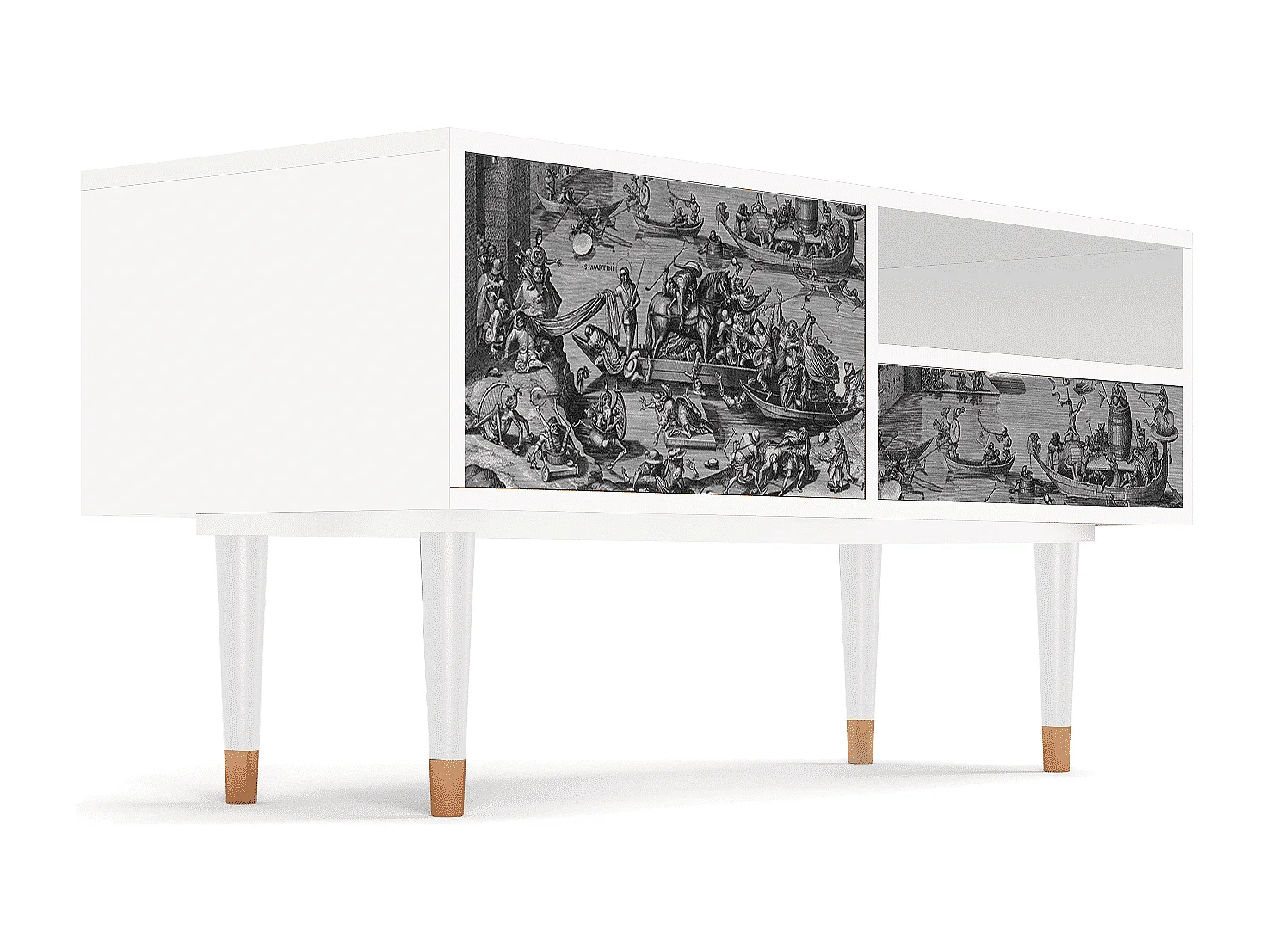 Mobile TV - 115х59х48 cm - T3 - Saint Martin, Bianco