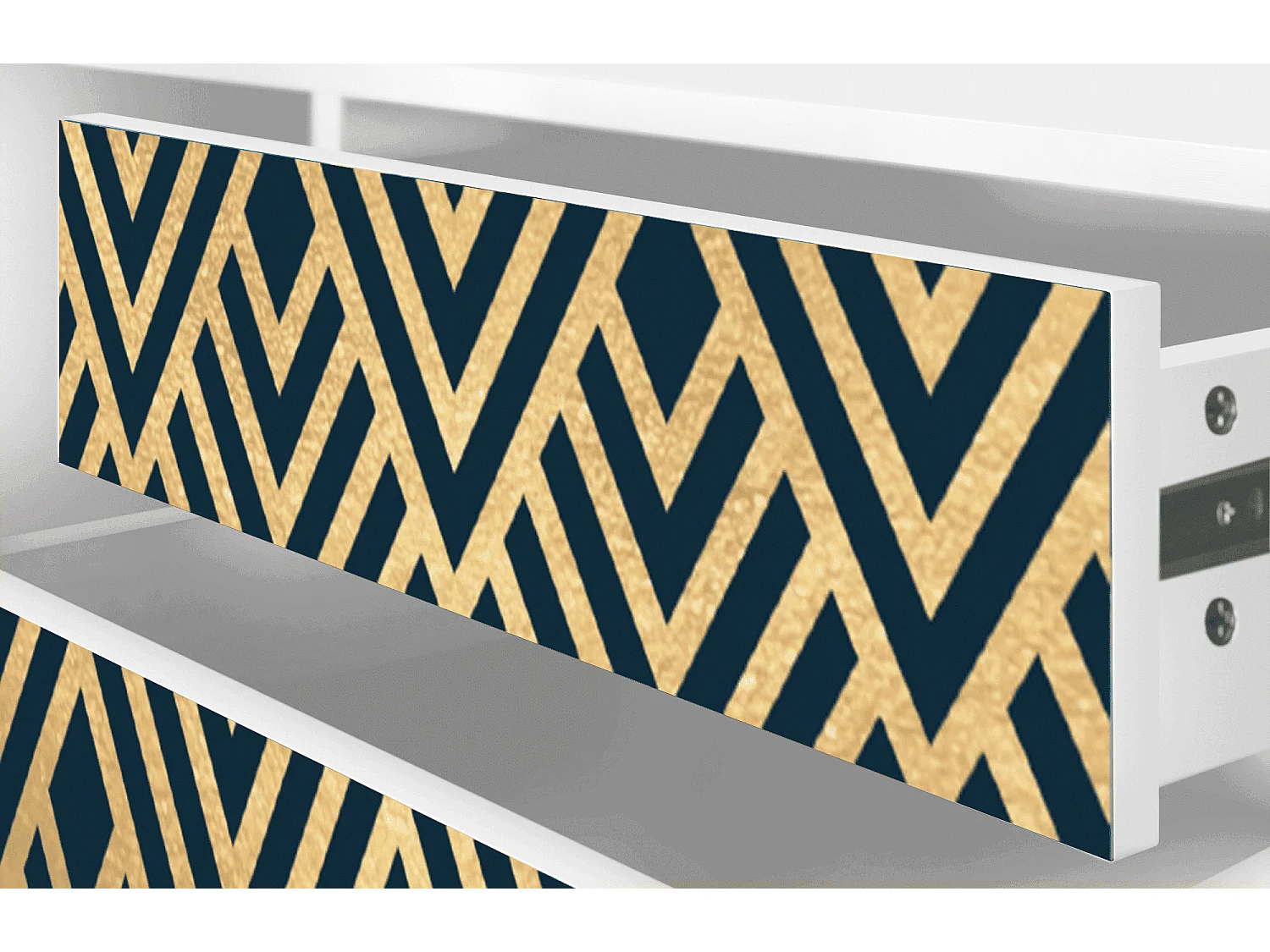 Meuble TV - 170х59х48 cm - T4 - Egypt Triangles, Blanc