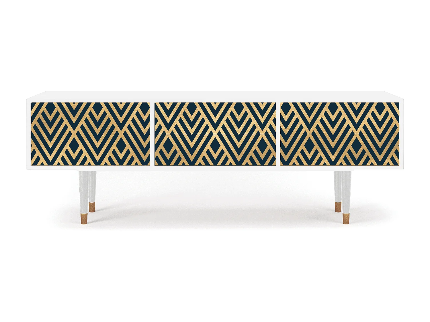 Mueble de TV - 170х59х48 cm - T4 - Egypt Triangles, Blanco