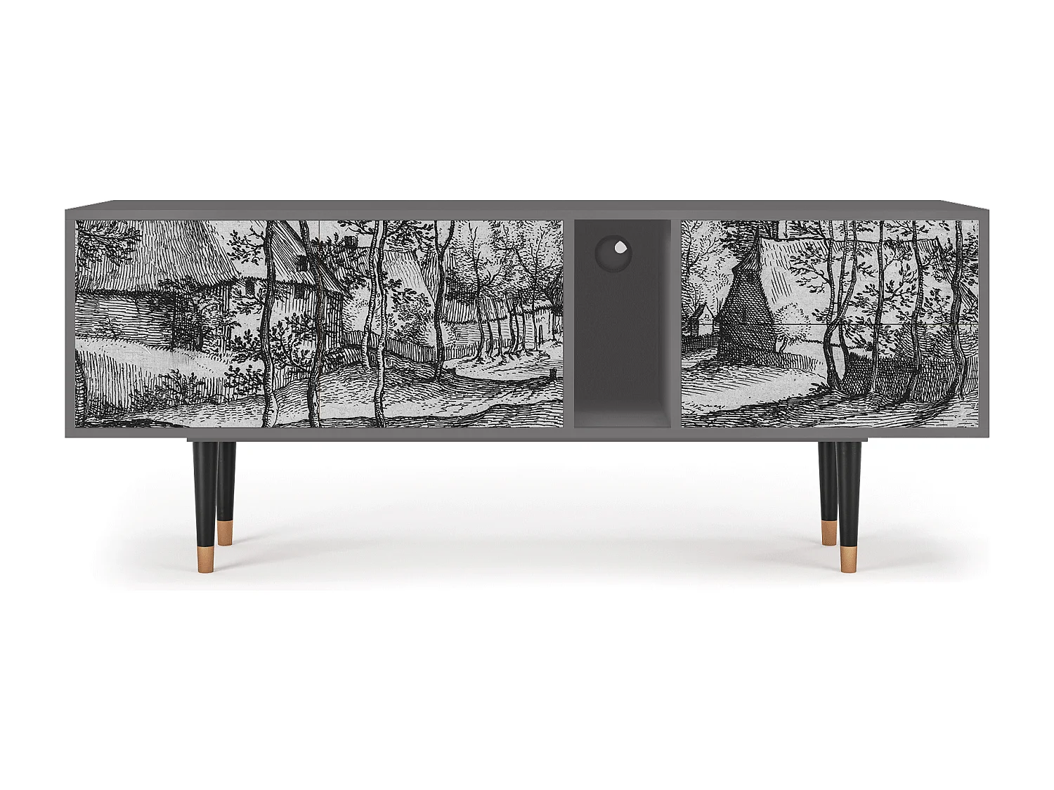 Mobile TV - 170х69х48 cm - T1 - Village Road, Grigio