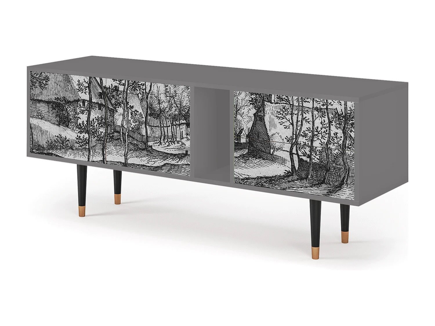 Mobile TV - 170х69х48 cm - T1 - Village Road, Grigio