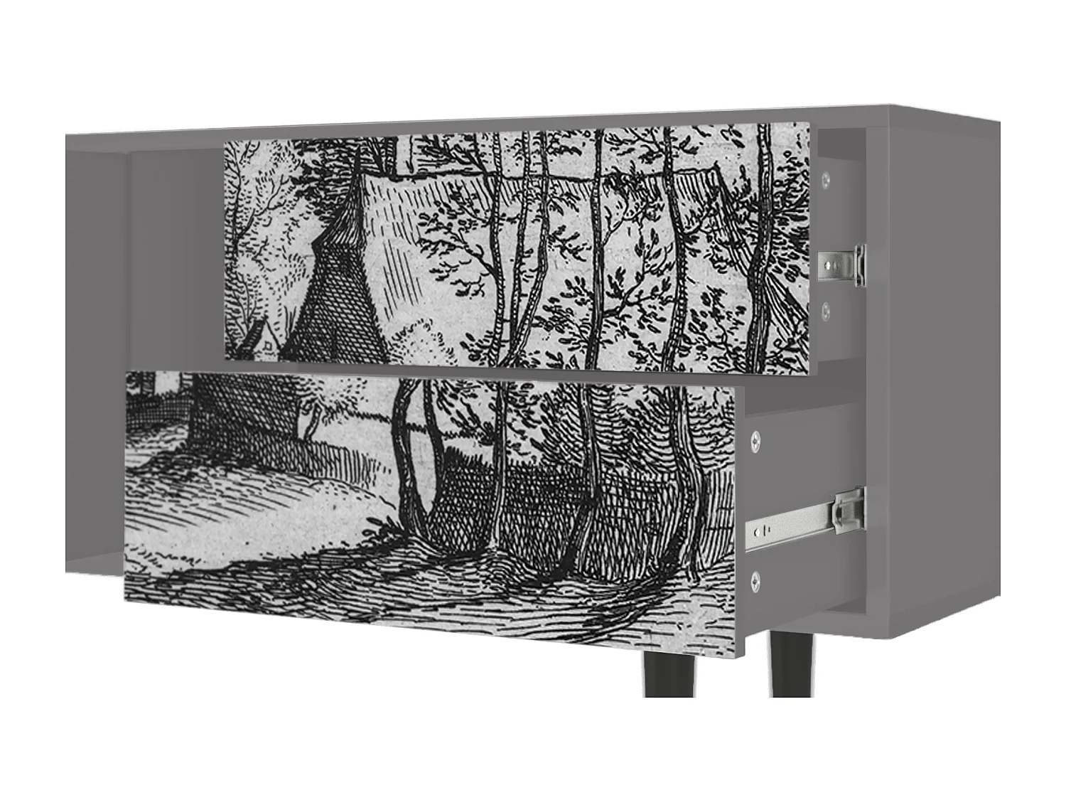 Mobile TV - 170х69х48 cm - T1 - Village Road, Grigio