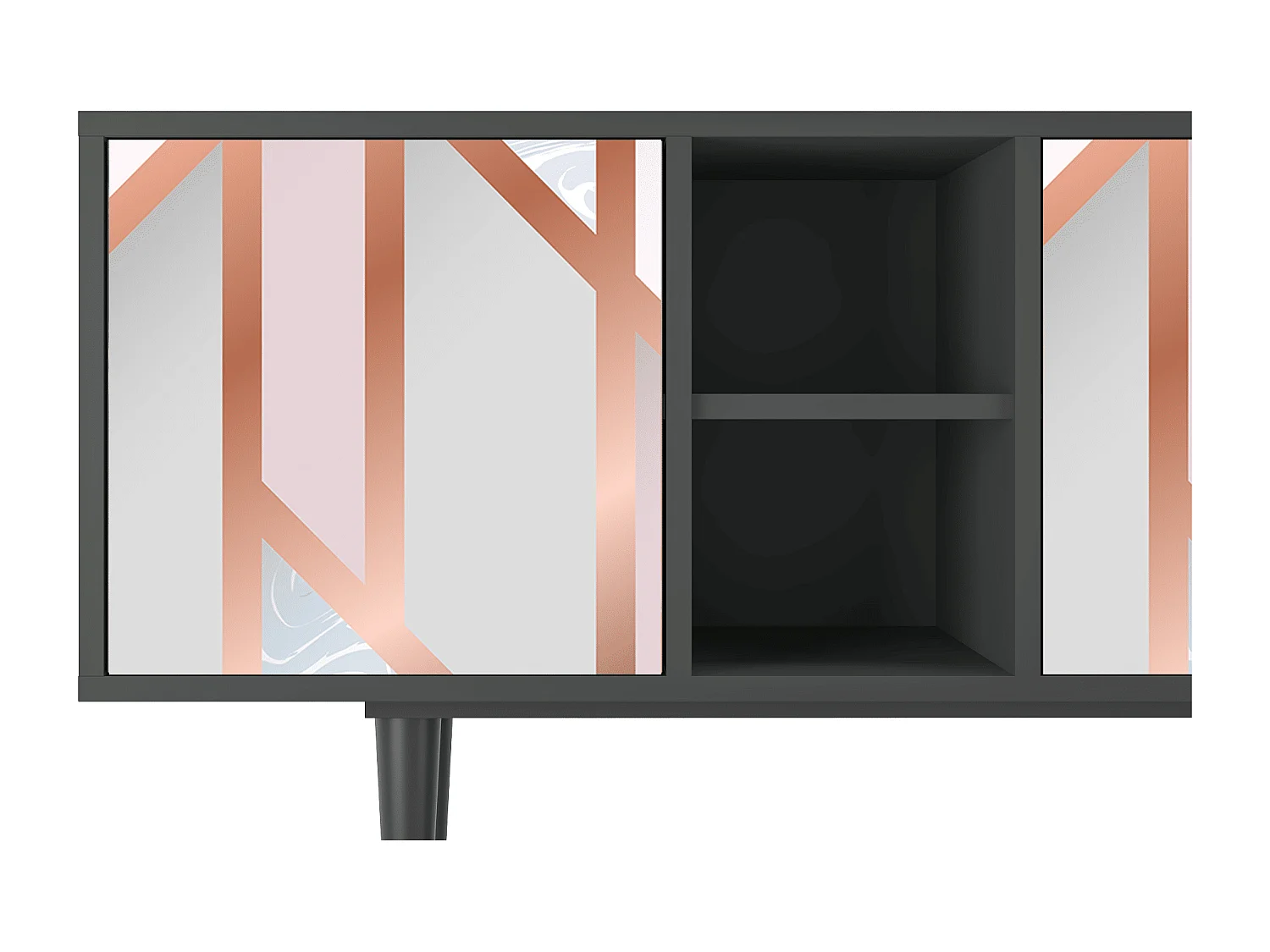 Mueble de TV - 150х69х41 cm - T5 - Champagne Story, Antracita