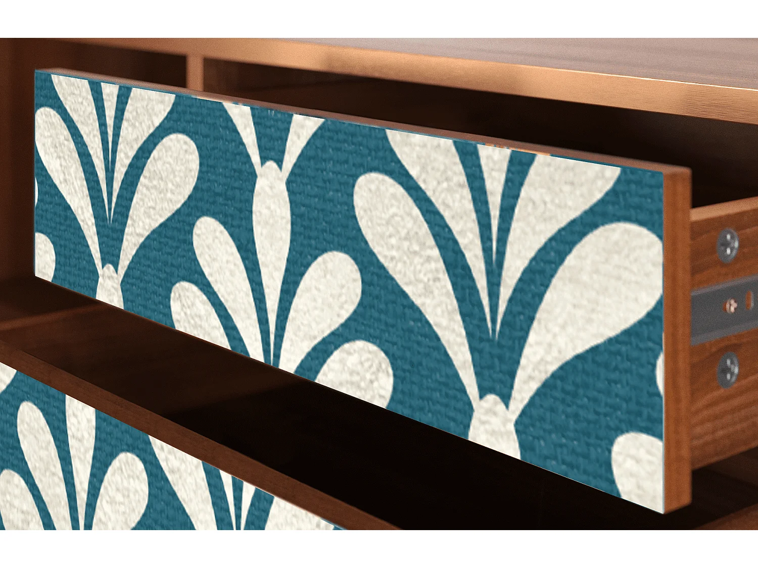 Mobile TV - 170х59х48 cm - T4 - Milky Tears, Noce