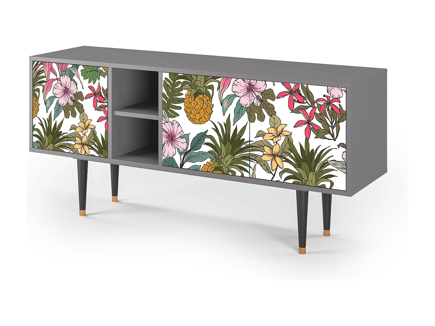 Meuble TV - 150х69х41 cm - T5 - Estival Fruit, Gris