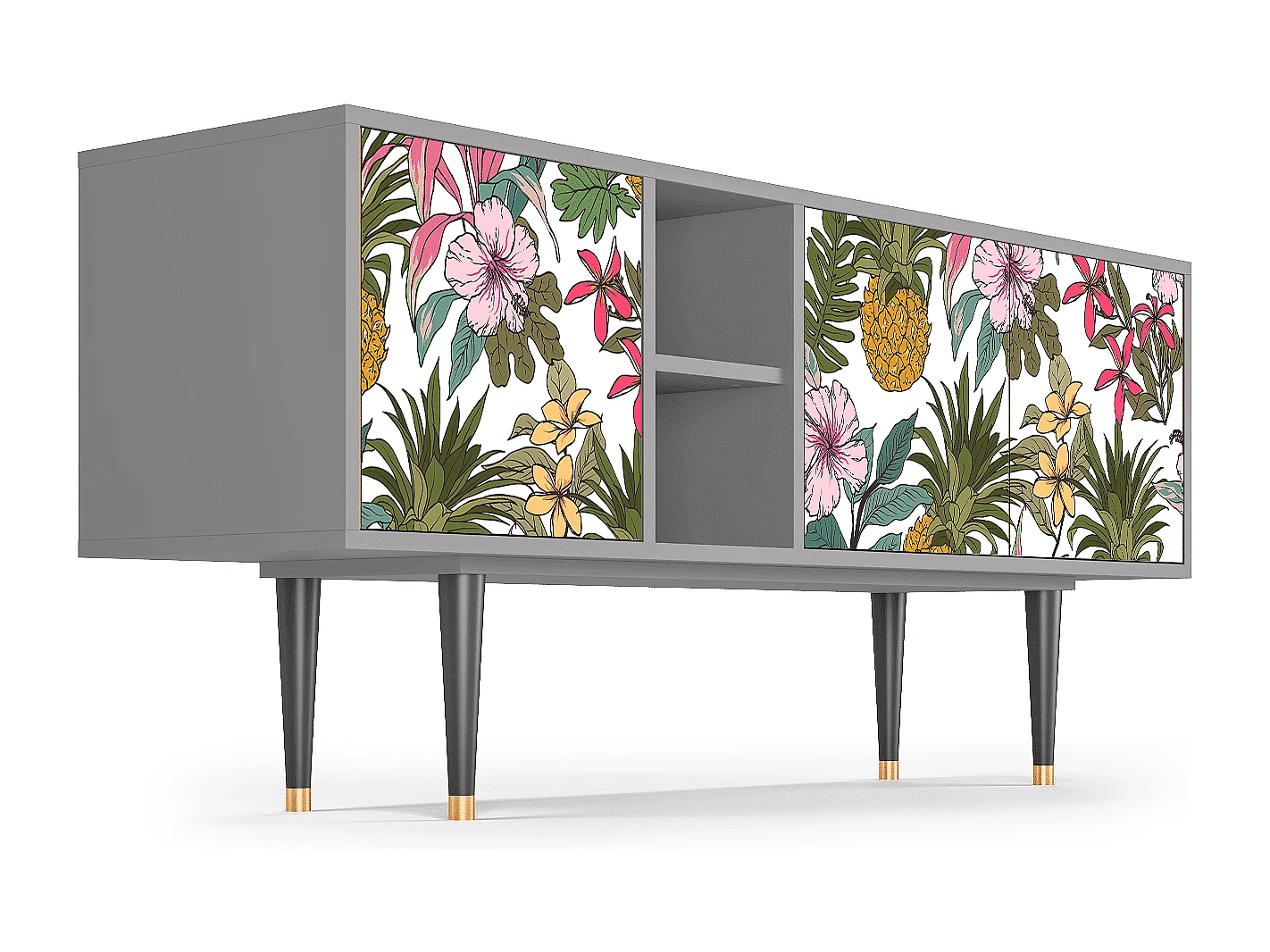 Meuble TV - 150х69х41 cm - T5 - Estival Fruit, Gris