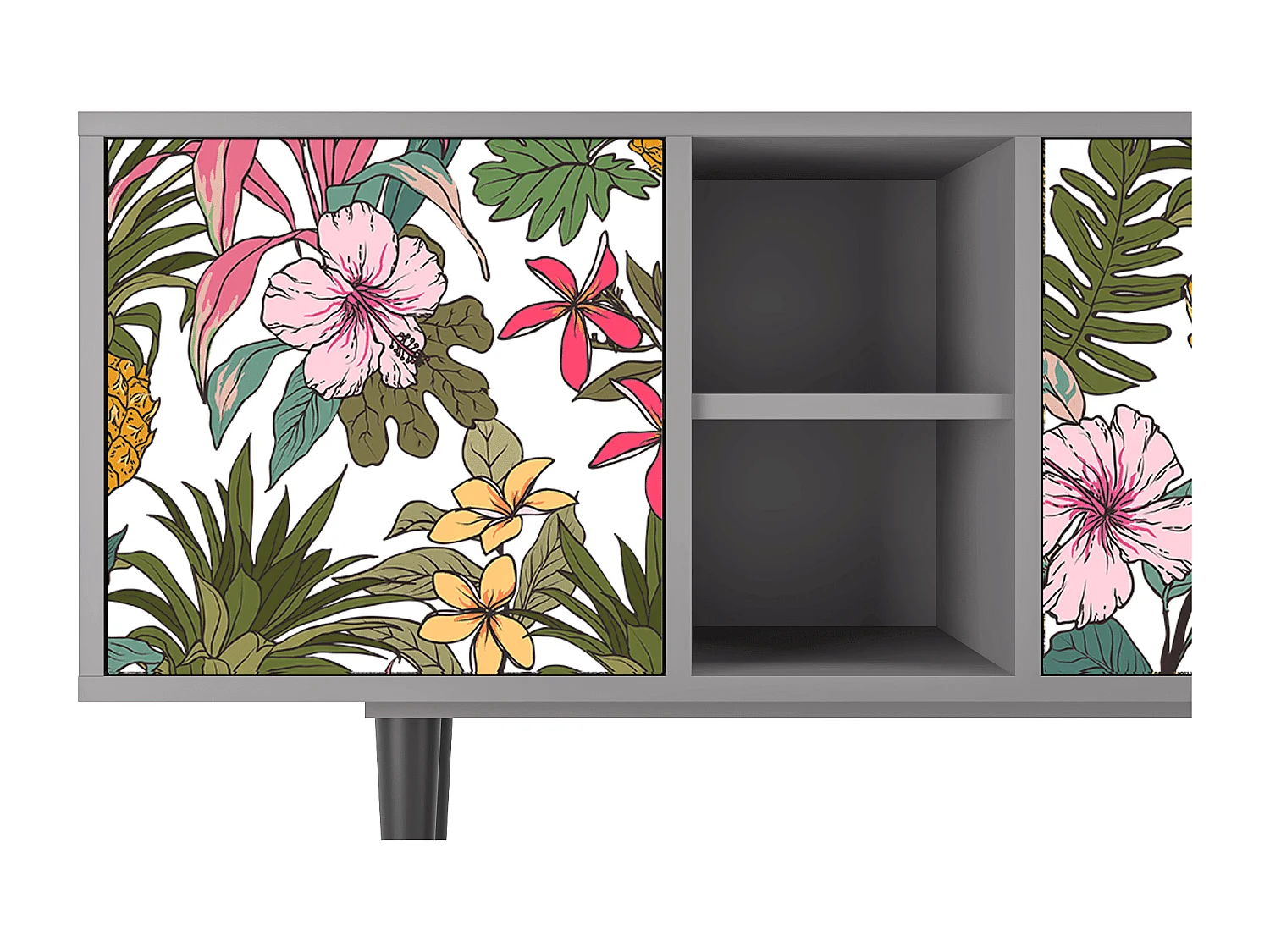 Meuble TV - 150х69х41 cm - T5 - Estival Fruit, Gris