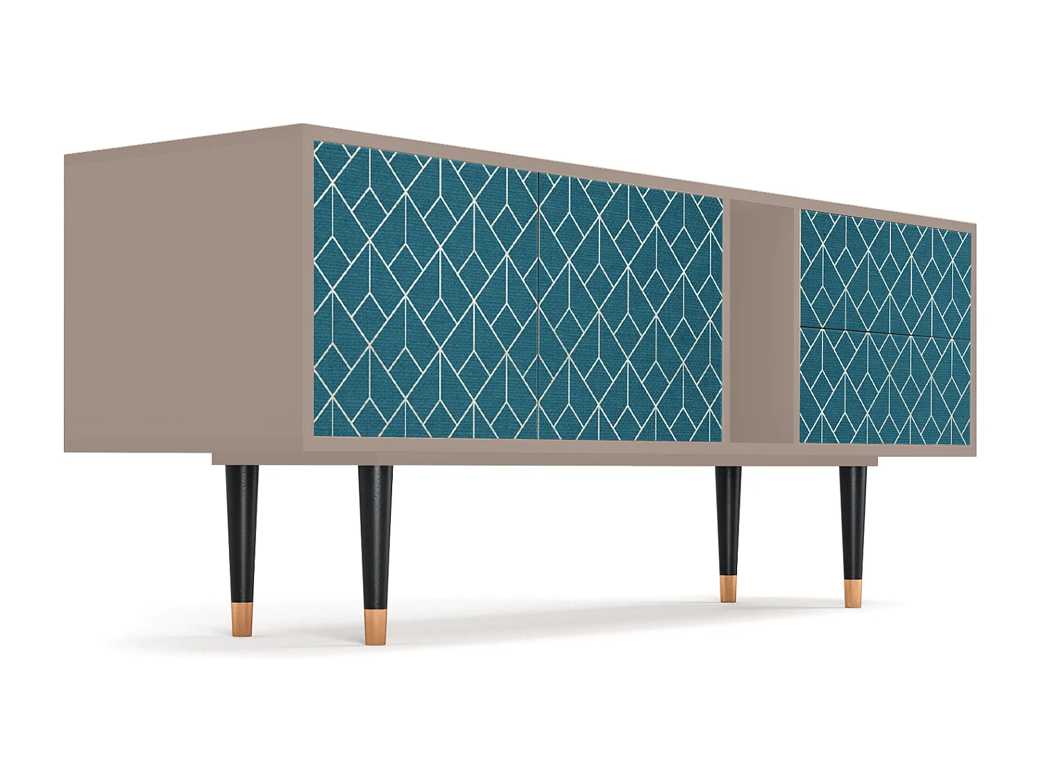 TV-meubel - 170х69х48 cm - T1 - Turquoise Geometry, Latte