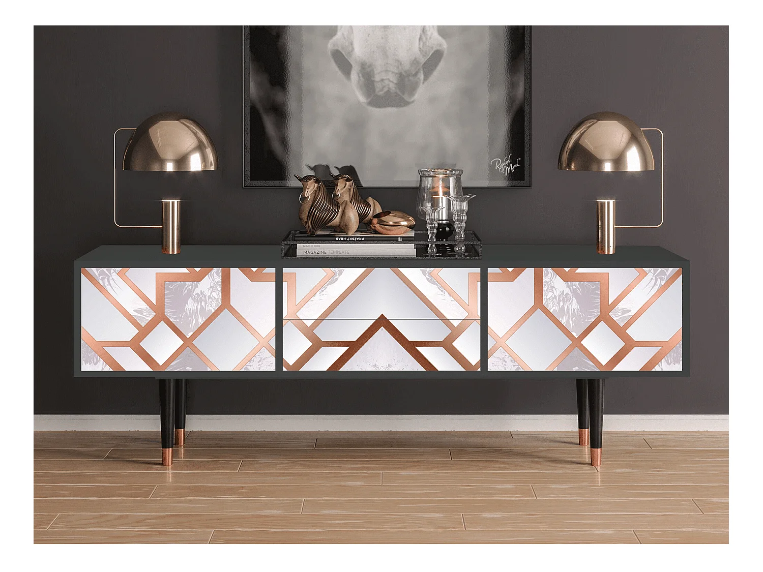 Meuble TV - 170х59х48 cm - T4 - Pastel Fairytale, Anthracite