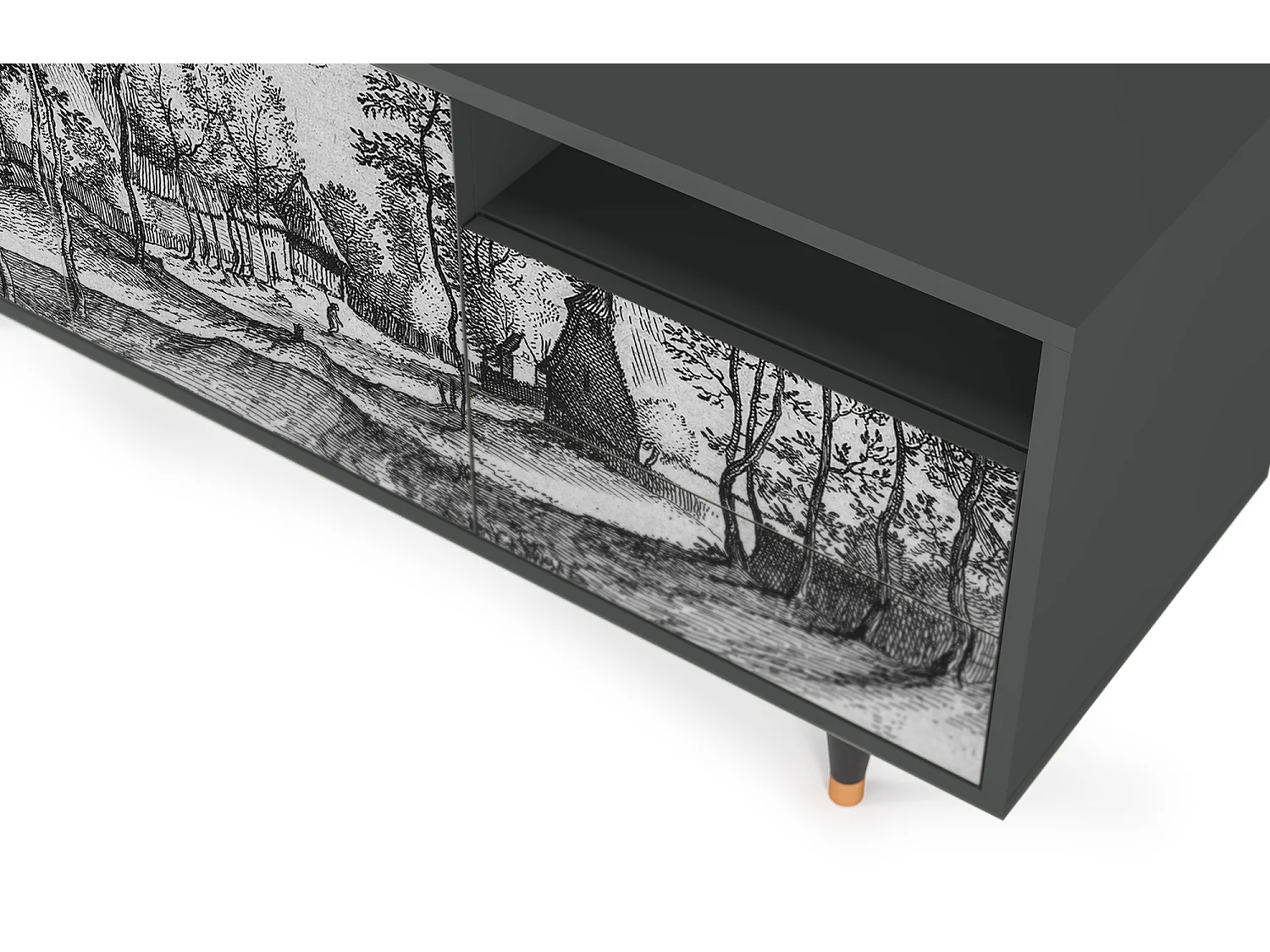 Meuble TV - 125х56х41 cm - T7 - Village Road, Anthracite