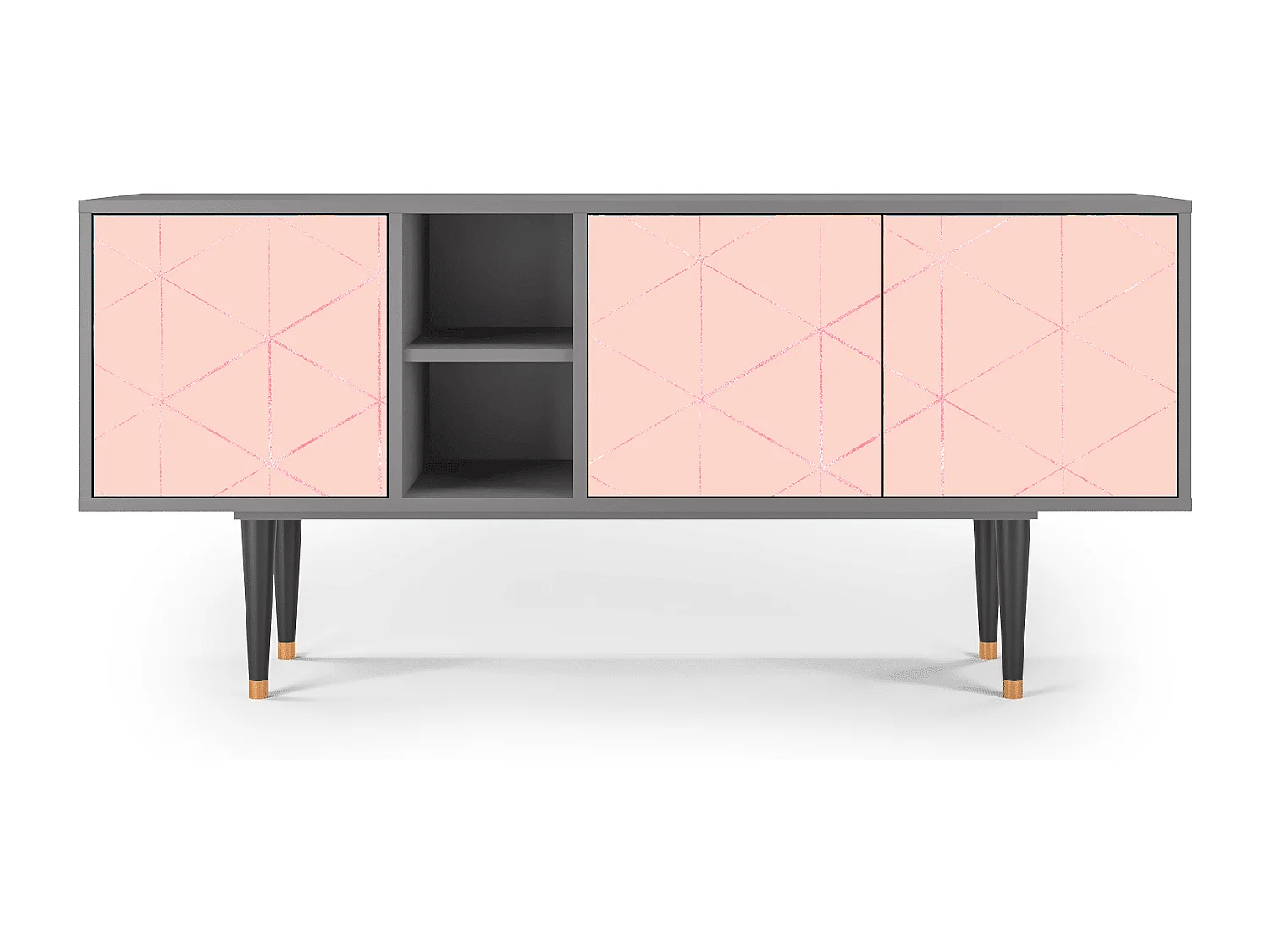 Meuble TV - 150х69х41 cm - T5 - Rose Quartz, Gris