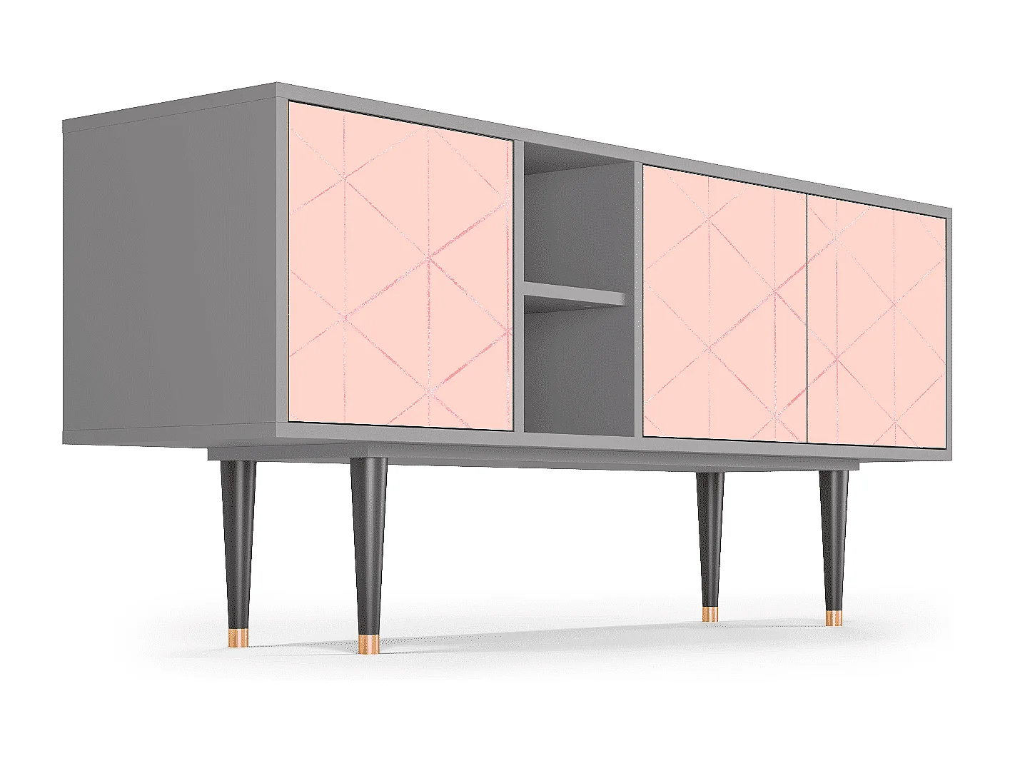 TV-meubel - 150х69х41 cm - T5 - Rose Quartz, Grijs