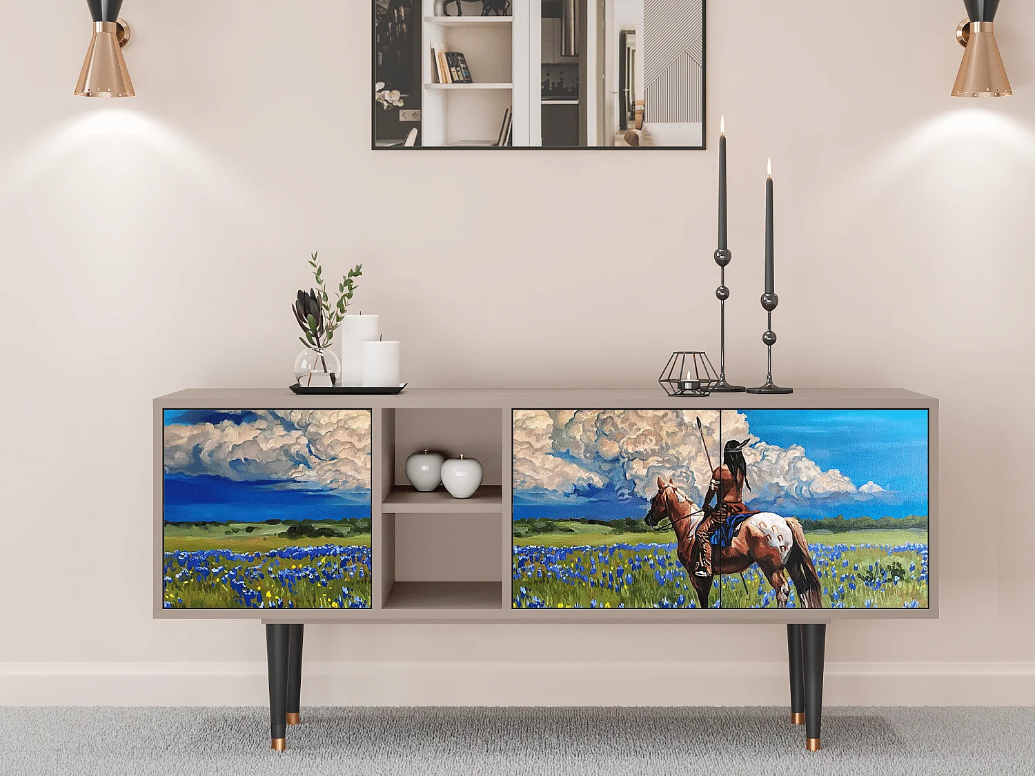Meuble TV - 150х69х41 cm - T5 - Thunderheads by Dean, Latte