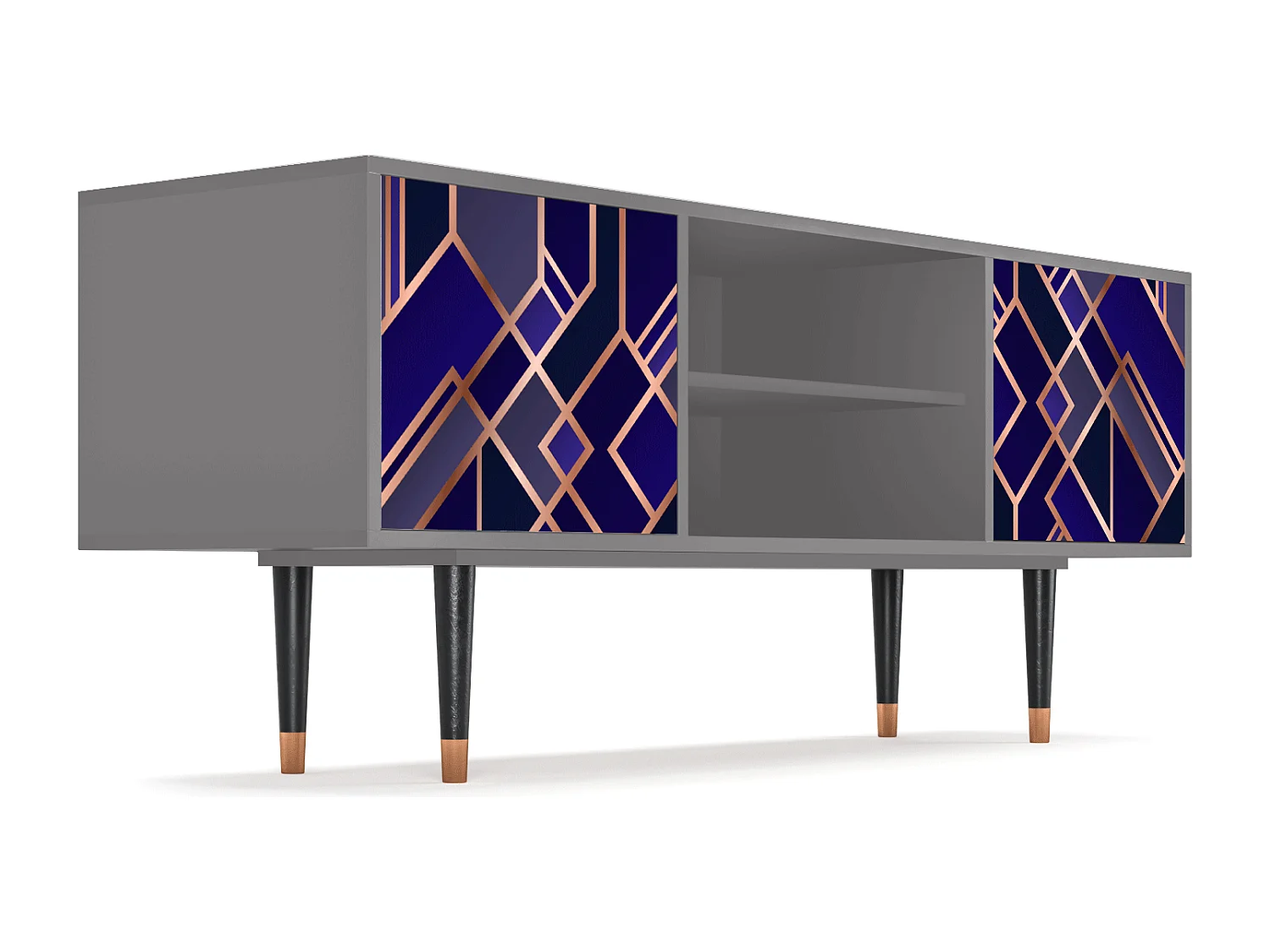 Meuble TV - 170х69х48 cm - T2 - Aquamarine Getsby, Gris