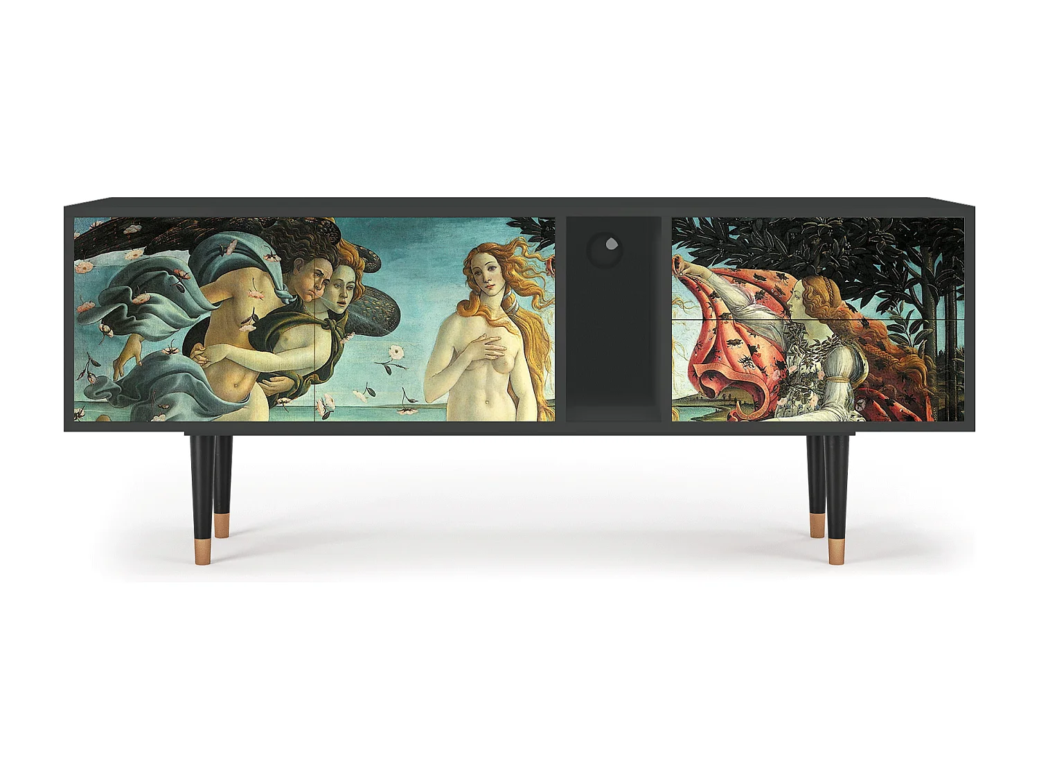 Szafka RTV - 170х69х48 cm - T1 - The Birth of Venus, Antracyt