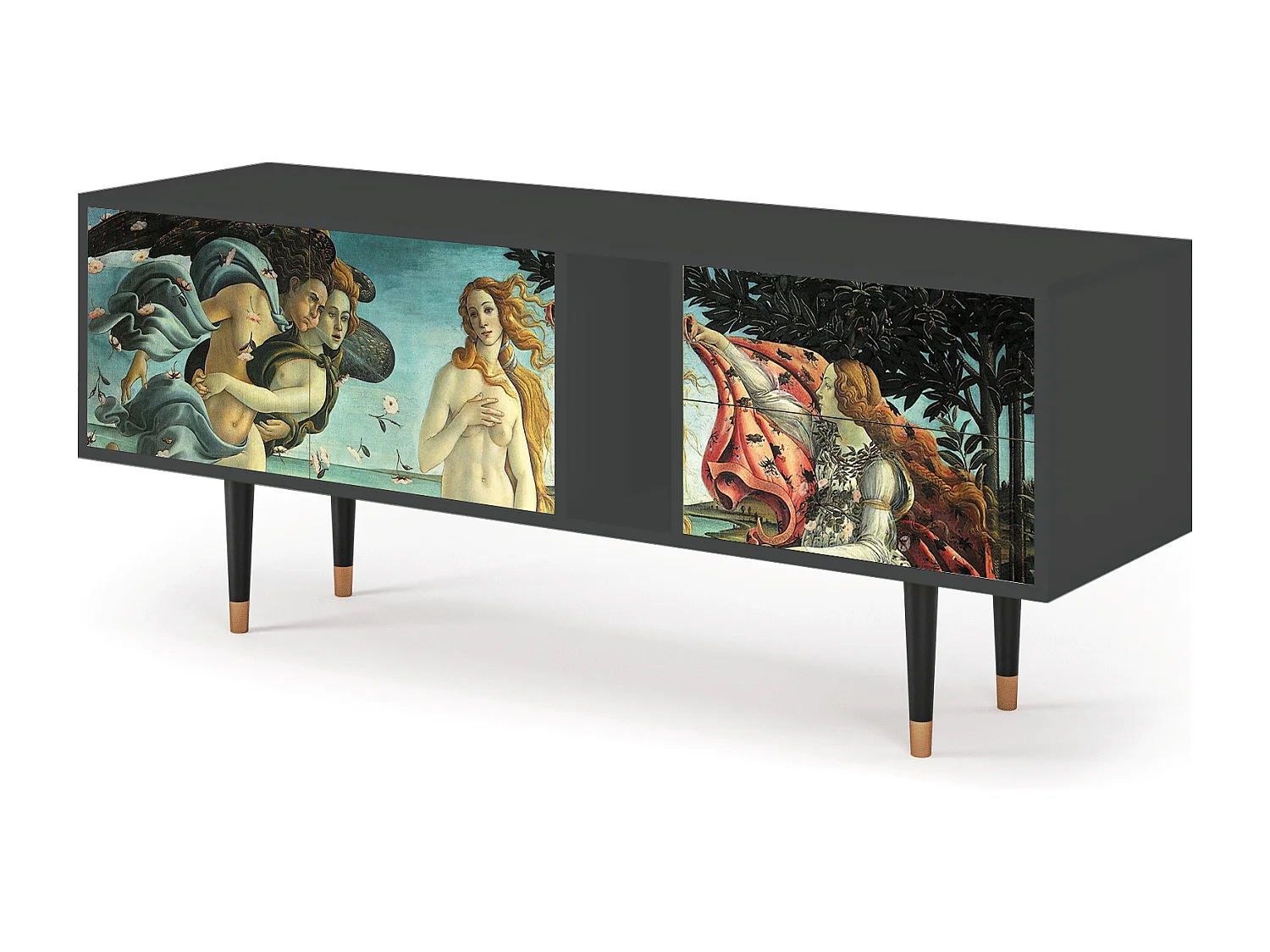 Szafka RTV - 170х69х48 cm - T1 - The Birth of Venus, Antracyt