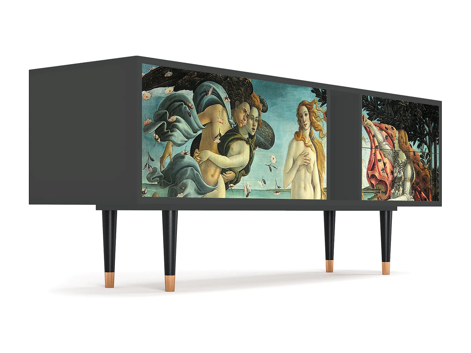 Szafka RTV - 170х69х48 cm - T1 - The Birth of Venus, Antracyt