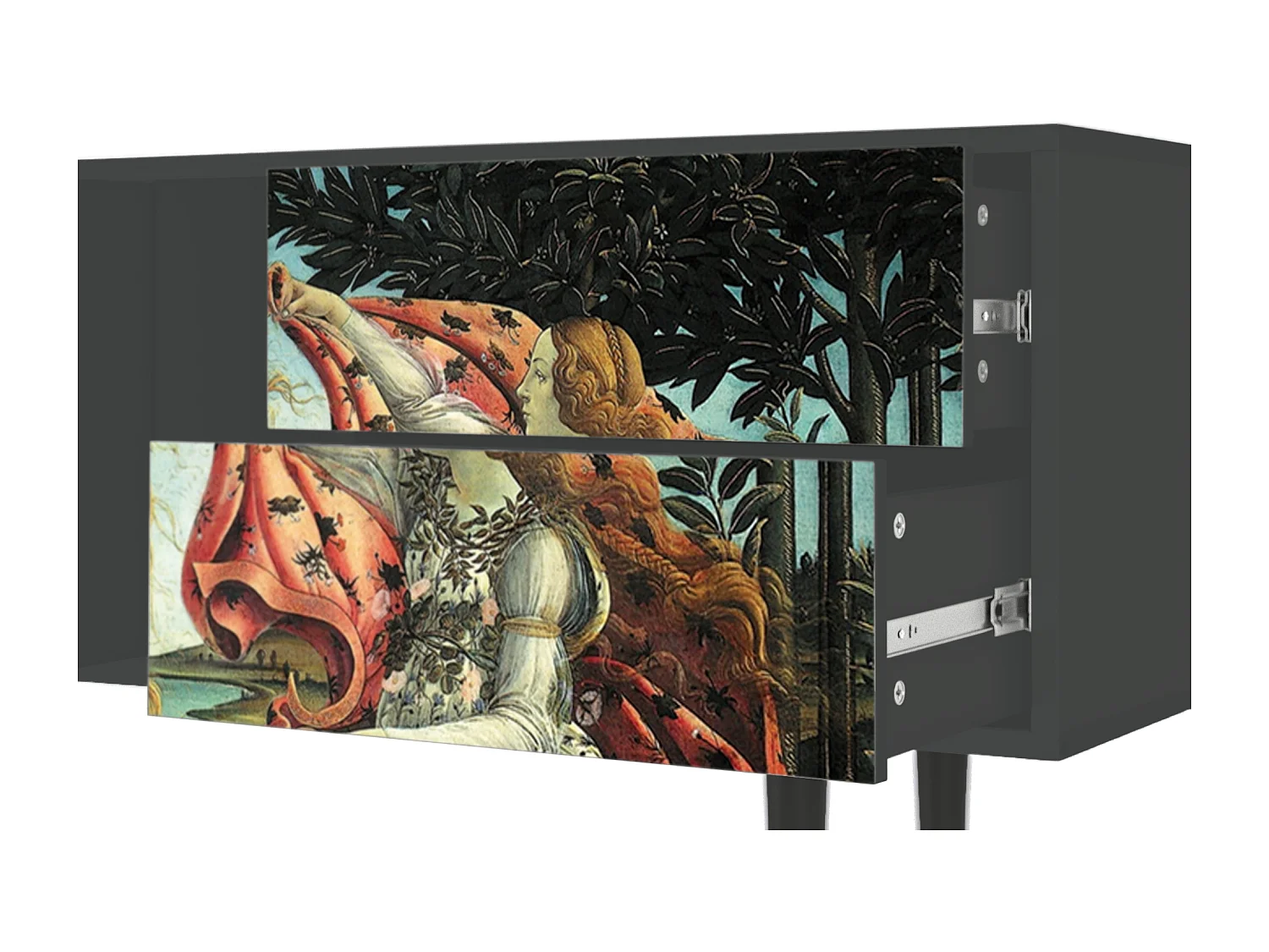 Szafka RTV - 170х69х48 cm - T1 - The Birth of Venus, Antracyt