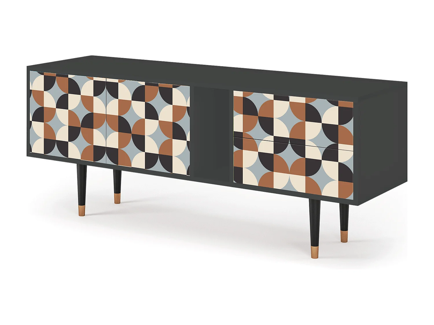 Szafka RTV - 170х69х48 cm - T1 - Brown Sensation, Antracyt