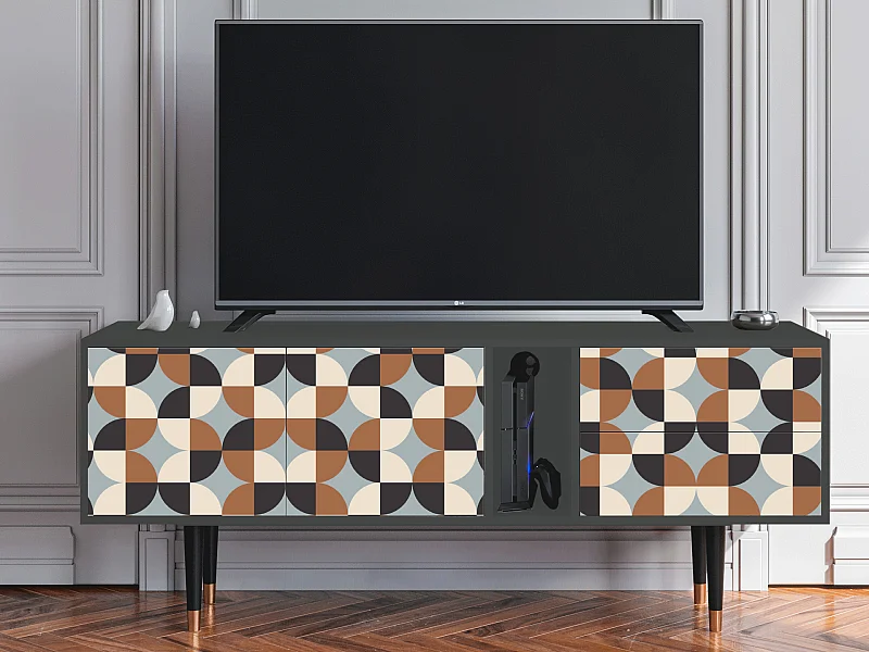 Szafka RTV - 170х69х48 cm - T1 - Brown Sensation, Antracyt