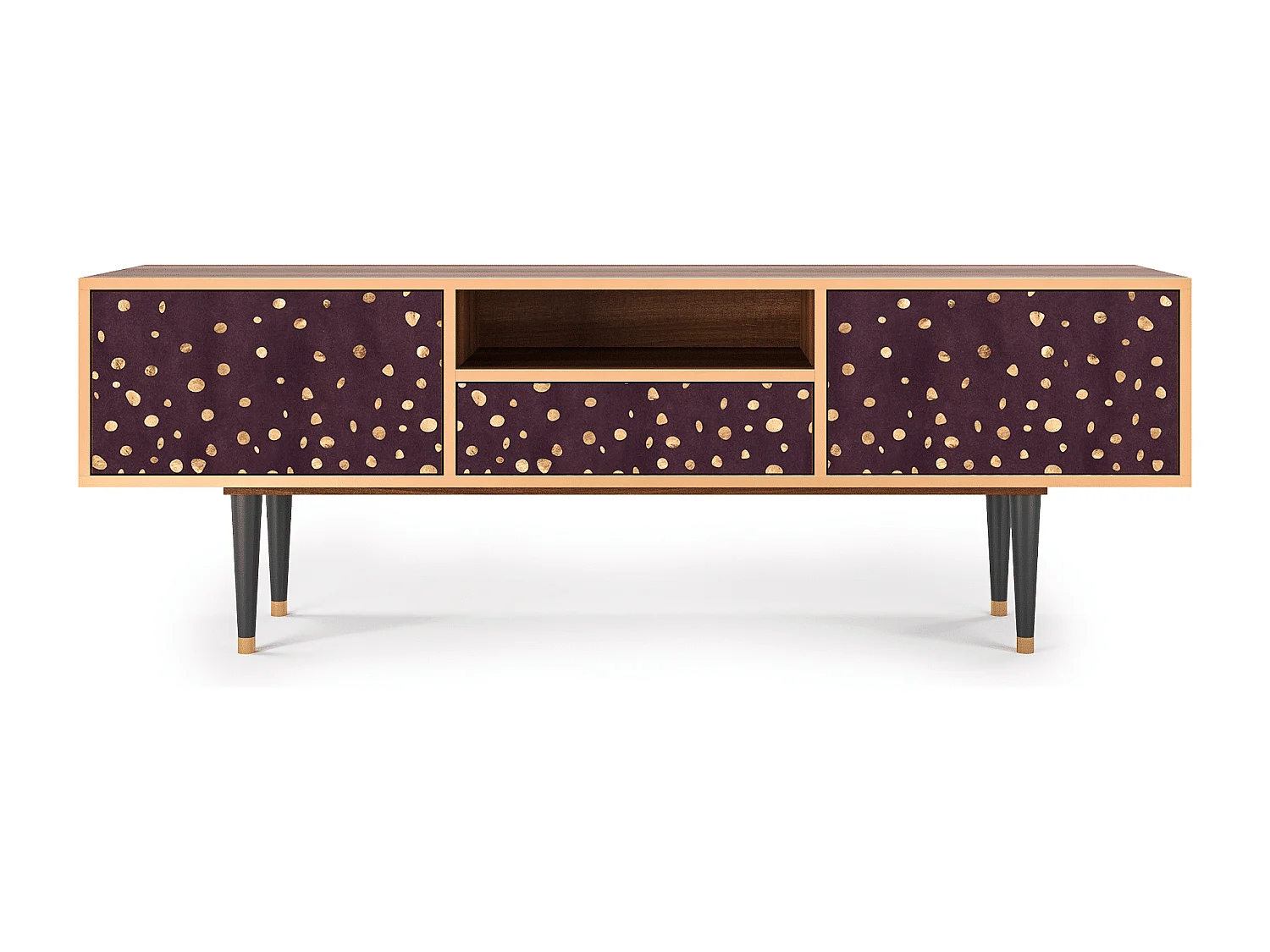 Meuble TV - 170х59х41 cm - T6 - Glowworms, Noyer