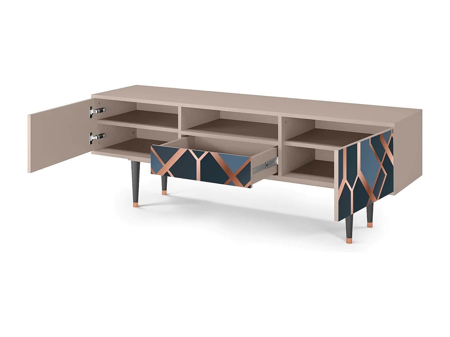 Mueble de TV - 170х59х41 cm - T6 - Ashy 1920', Latte