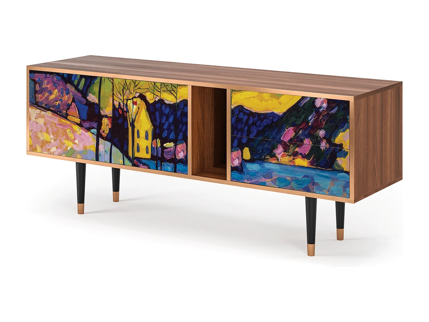 Szafka RTV - 170х69х48 cm - T1 - Winter Landscape, Orzech