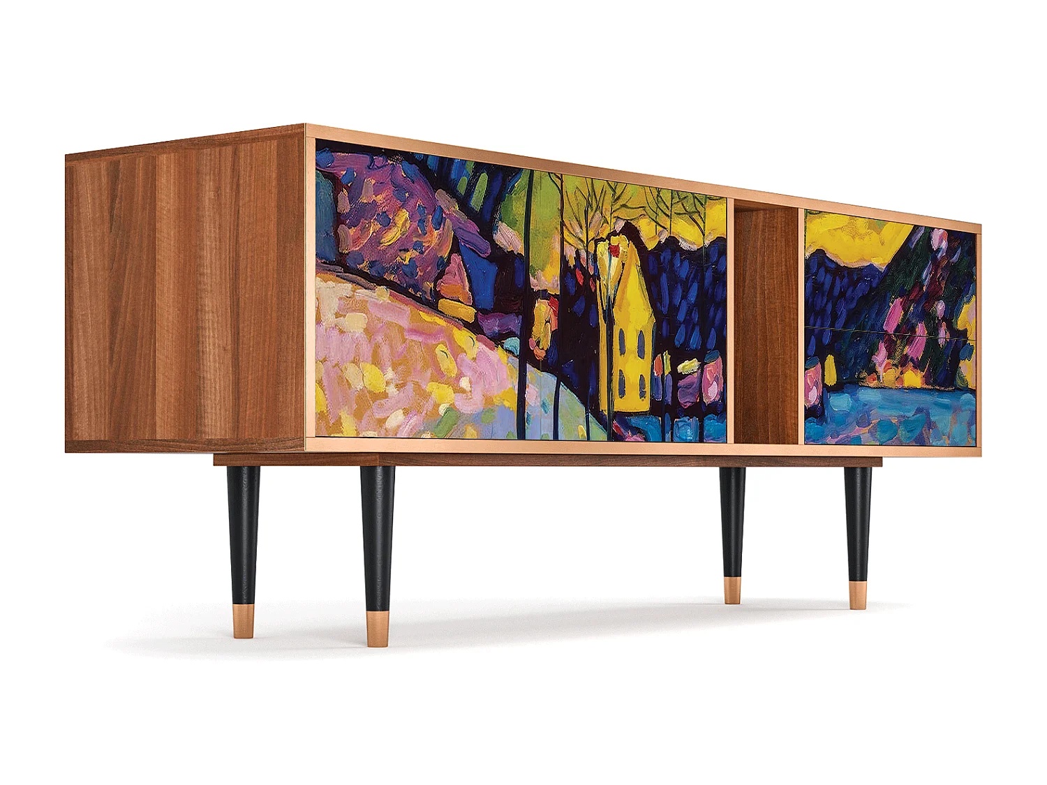 Meuble TV - 170х69х48 cm - T1 - Winter Landscape, Noyer