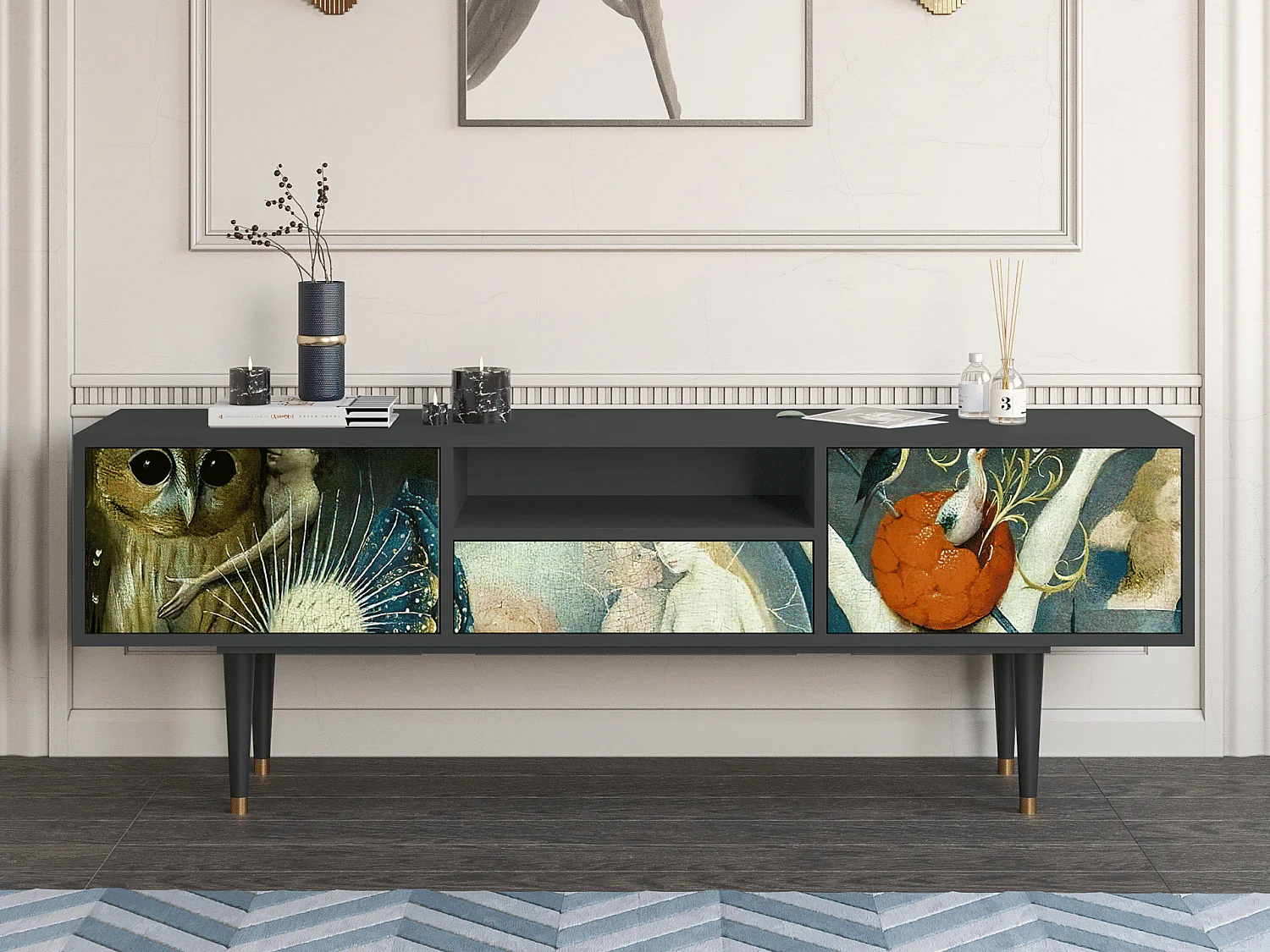 Szafka RTV - 170х59х41 cm - T6 - The Garden Of by Bosch, Antracyt