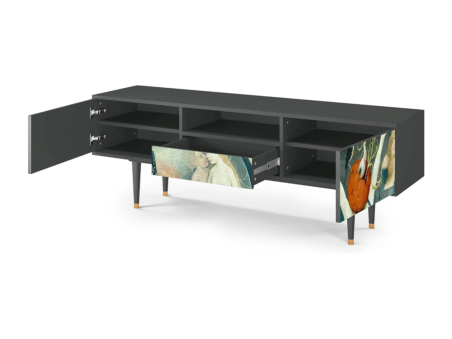 Szafka RTV - 170х59х41 cm - T6 - The Garden Of by Bosch, Antracyt