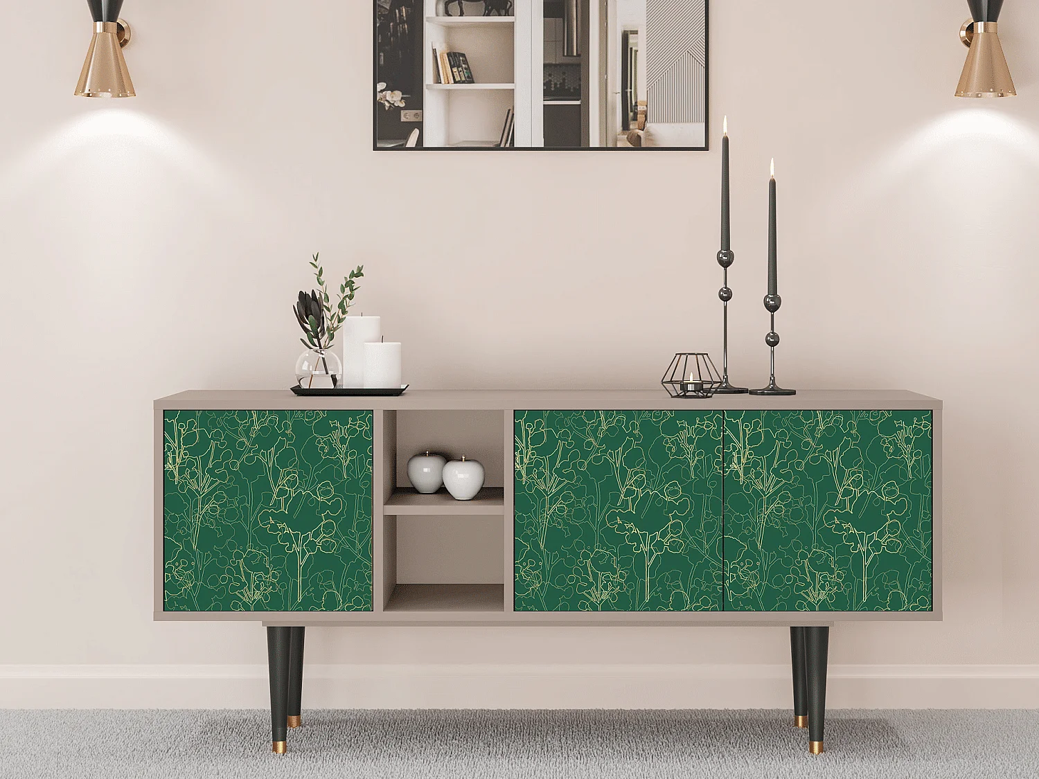 Mobile TV - 150х69х41 cm - T5 - Emerald Forest, Latte