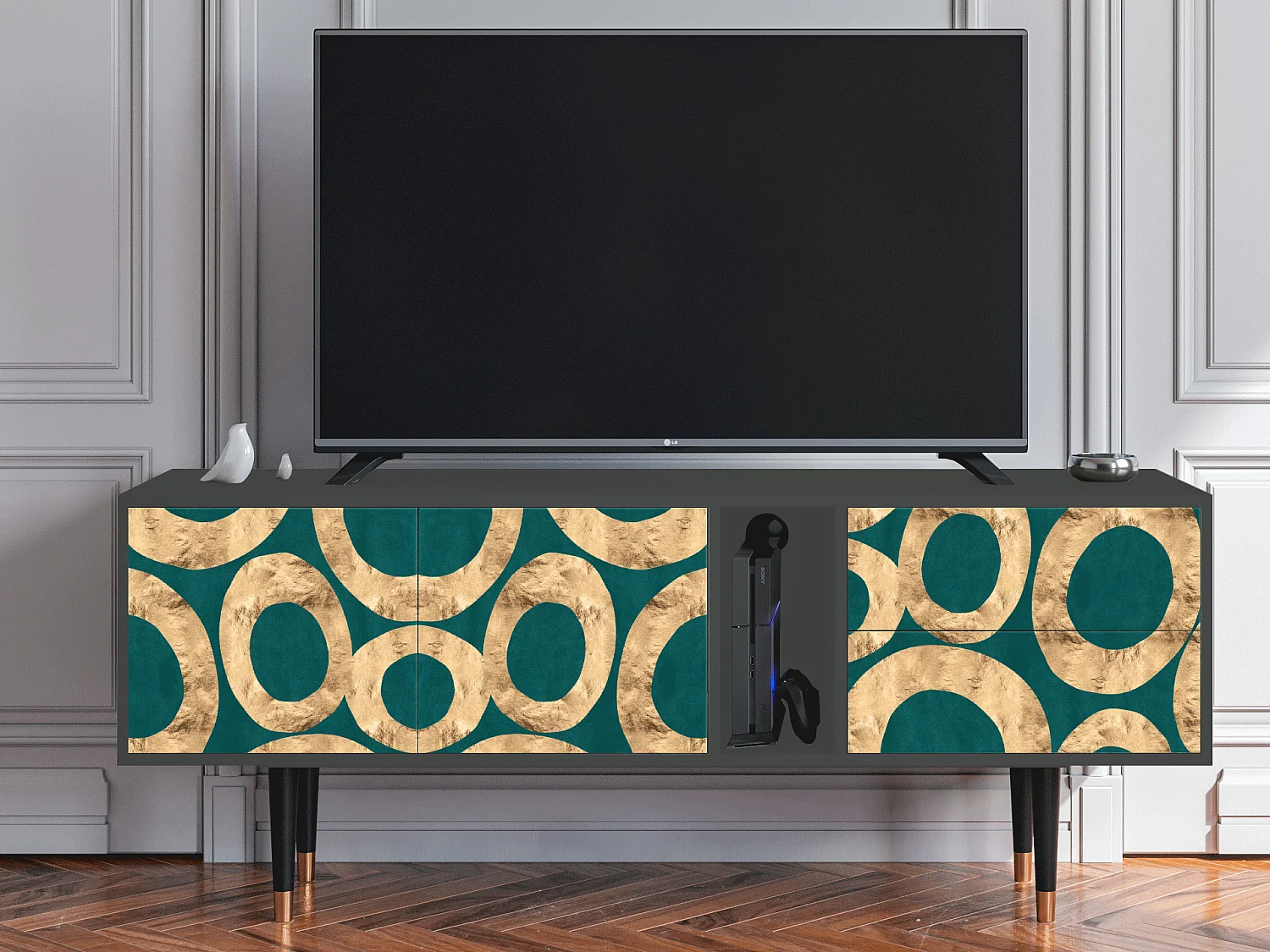 Mueble de TV - 170х69х48 cm - T1 - Zircon Sphere, Antracita