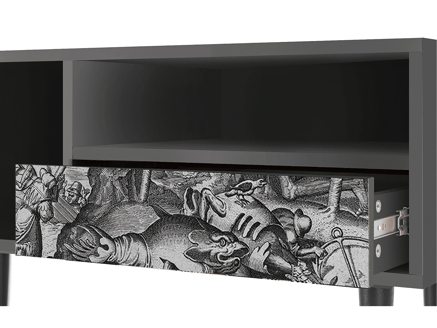 Szafka RTV - 115х59х48 cm - T3 - The Temptation, Antracyt