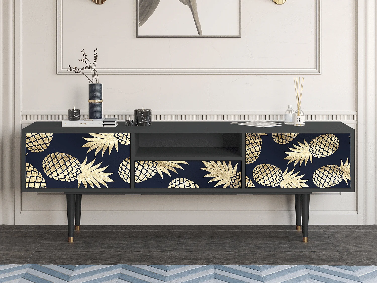 Meuble TV - 170х59х41 cm - T6 - Sunny Pineaple, Anthracite