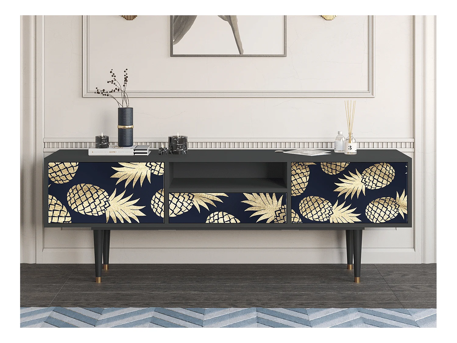 Meuble TV - 170х59х41 cm - T6 - Sunny Pineaple, Anthracite