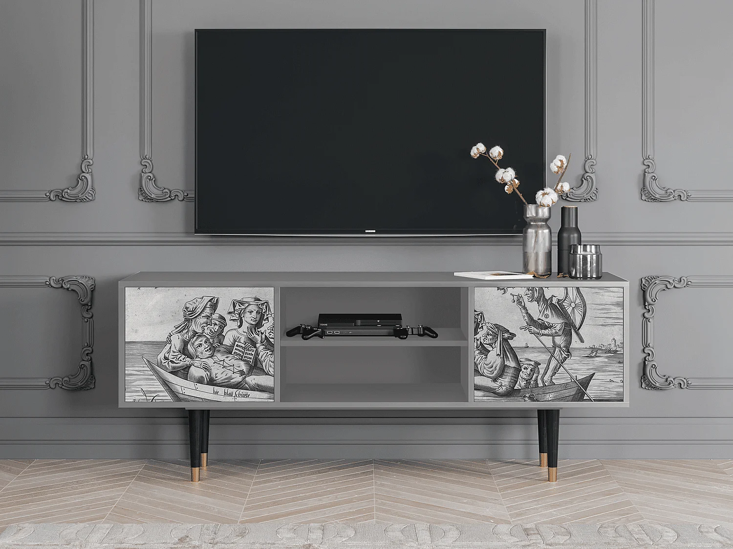 Meuble TV - 170х69х48 cm - T2 - Blau Schuyte, Gris