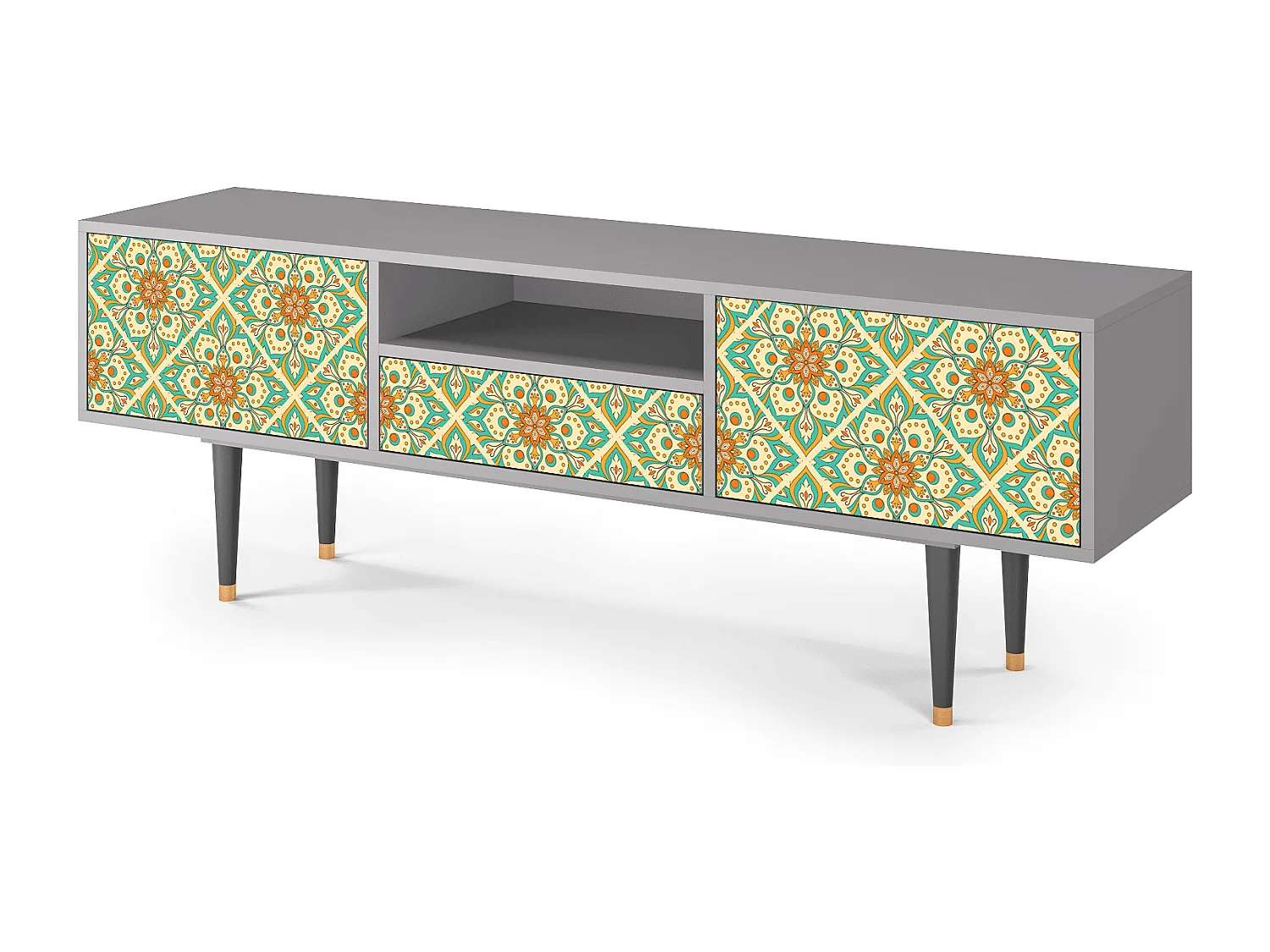 TV-Möbel - 170х59х41 cm - T6 - Hindu Daisy, Grau