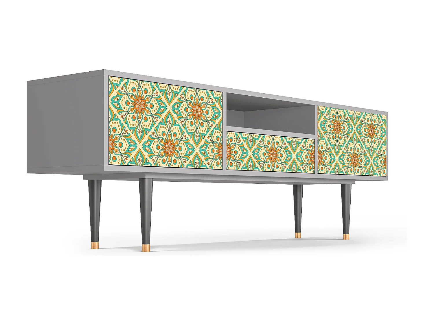 TV-Möbel - 170х59х41 cm - T6 - Hindu Daisy, Grau