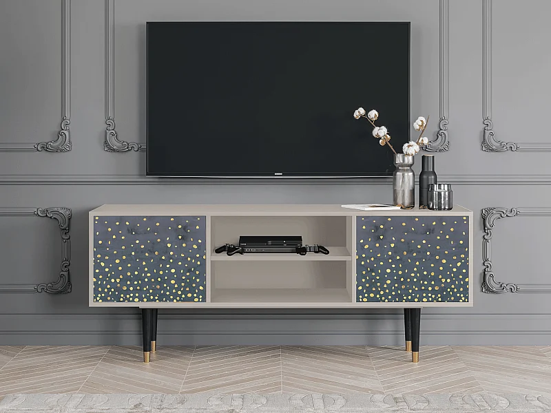 Szafka RTV - 170х69х48 cm - T2 - Foggy Lights, Piaskowy