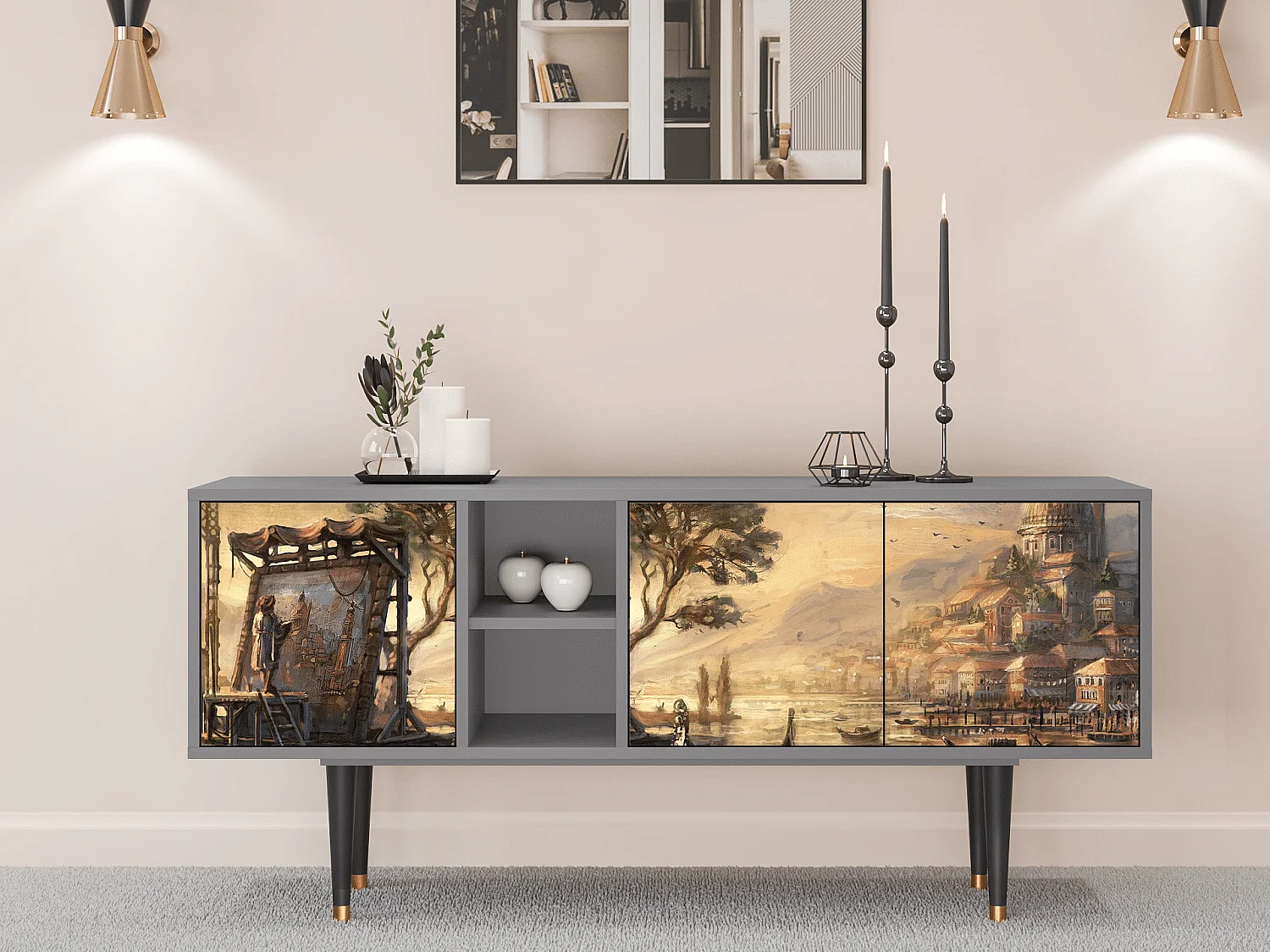 Mobile TV - 150х69х41 cm - T5 - Venice, Grigio