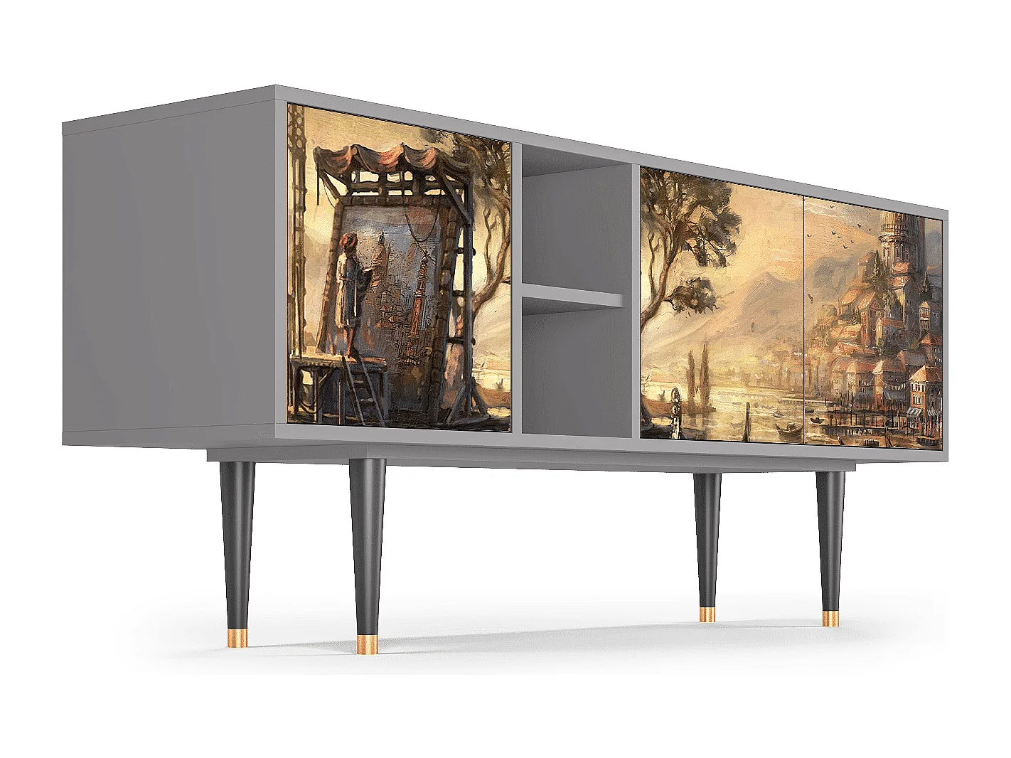 Mobile TV - 150х69х41 cm - T5 - Venice, Grigio